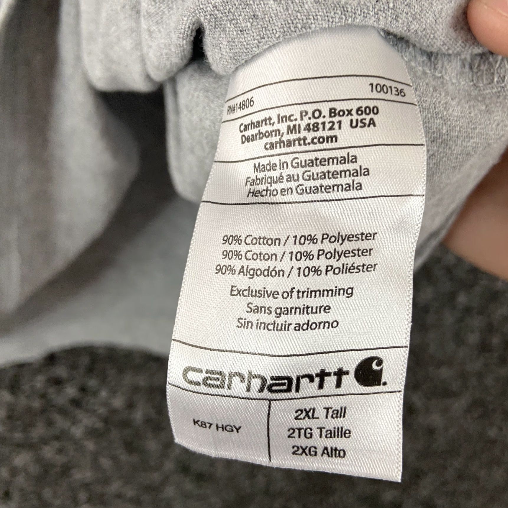 Carhartt VINTAGE Carhartt Shirt 2XL Tall Gray Short Sleeve Crew Neck Mens T-Shirt 2XLT Crew Neck Gray Mens Size US XXL / EU 58 / 5 - 6 Thumbnail