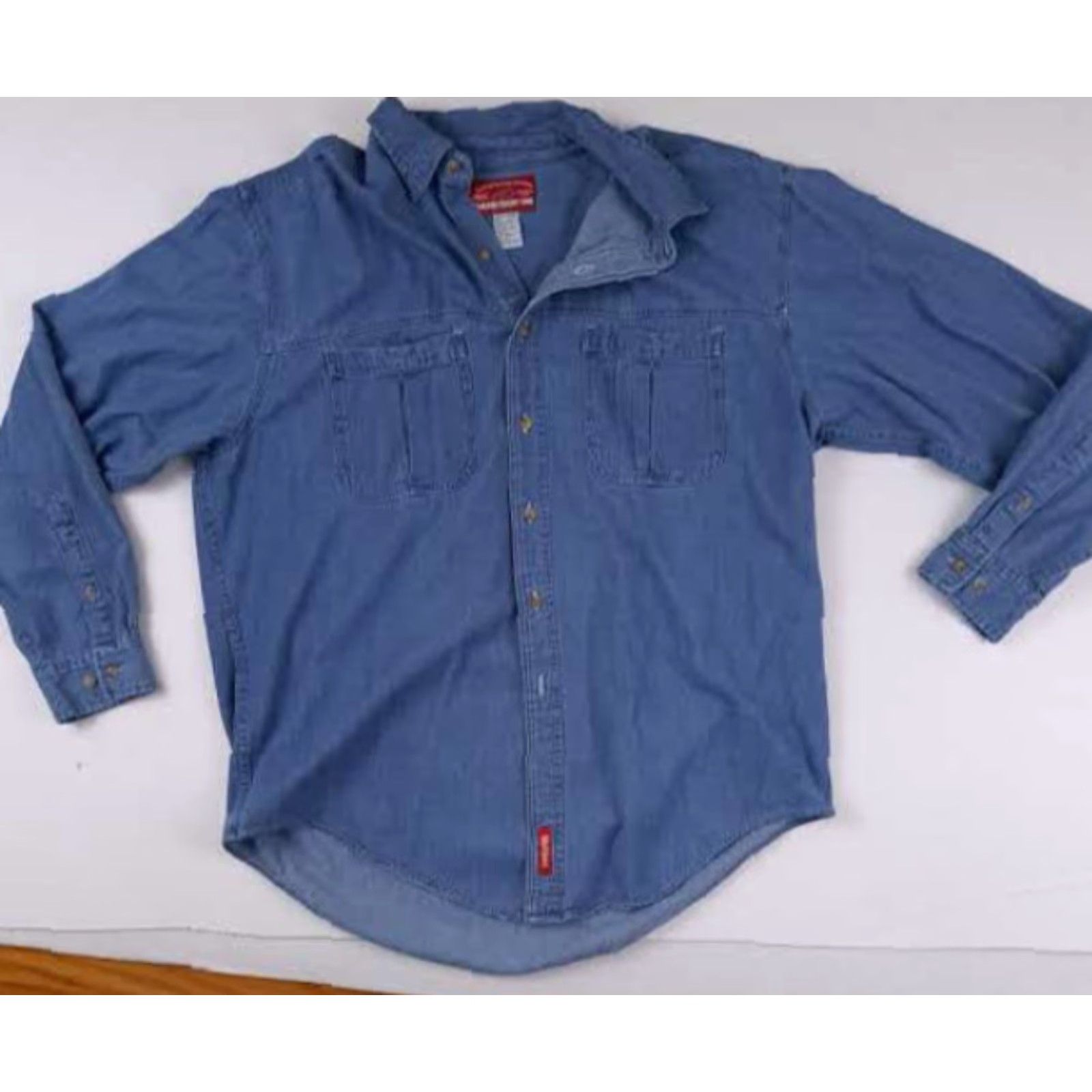 Marlboro VINTAGE Marlboro Country Store Shirt Blue Denim Full Button Up XL Long Sleeve Mens Size US XL / EU 56 / 4 - 3 Thumbnail