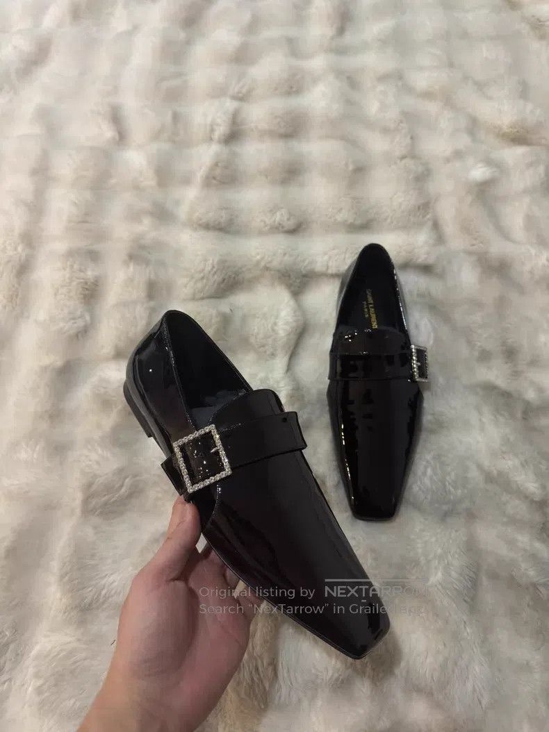 Saint Laurent Paris Saint Laurent Paris Crystal Buckle Loafers Leather Shoes Size US 10 / EU 43 - 3 Thumbnail