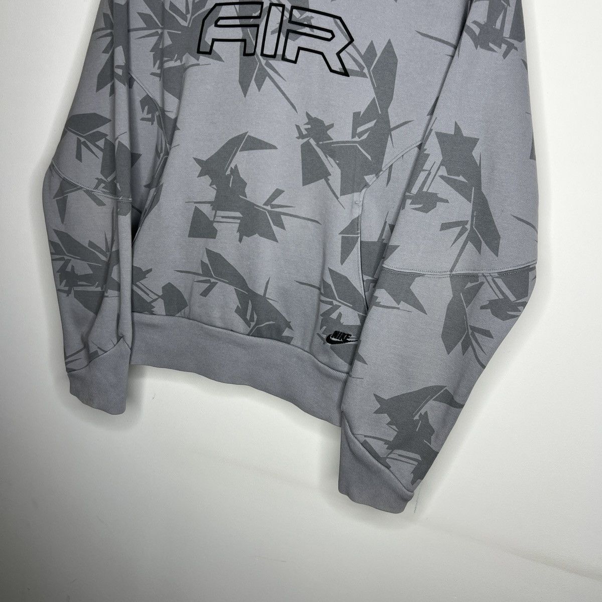 Nike × Vintage Vintage Nike Hoodie Grey Air Logo Swoosh Boxy 90s Y2K RARE Size US M / EU 48-50 / 2 - 2 Thumbnail