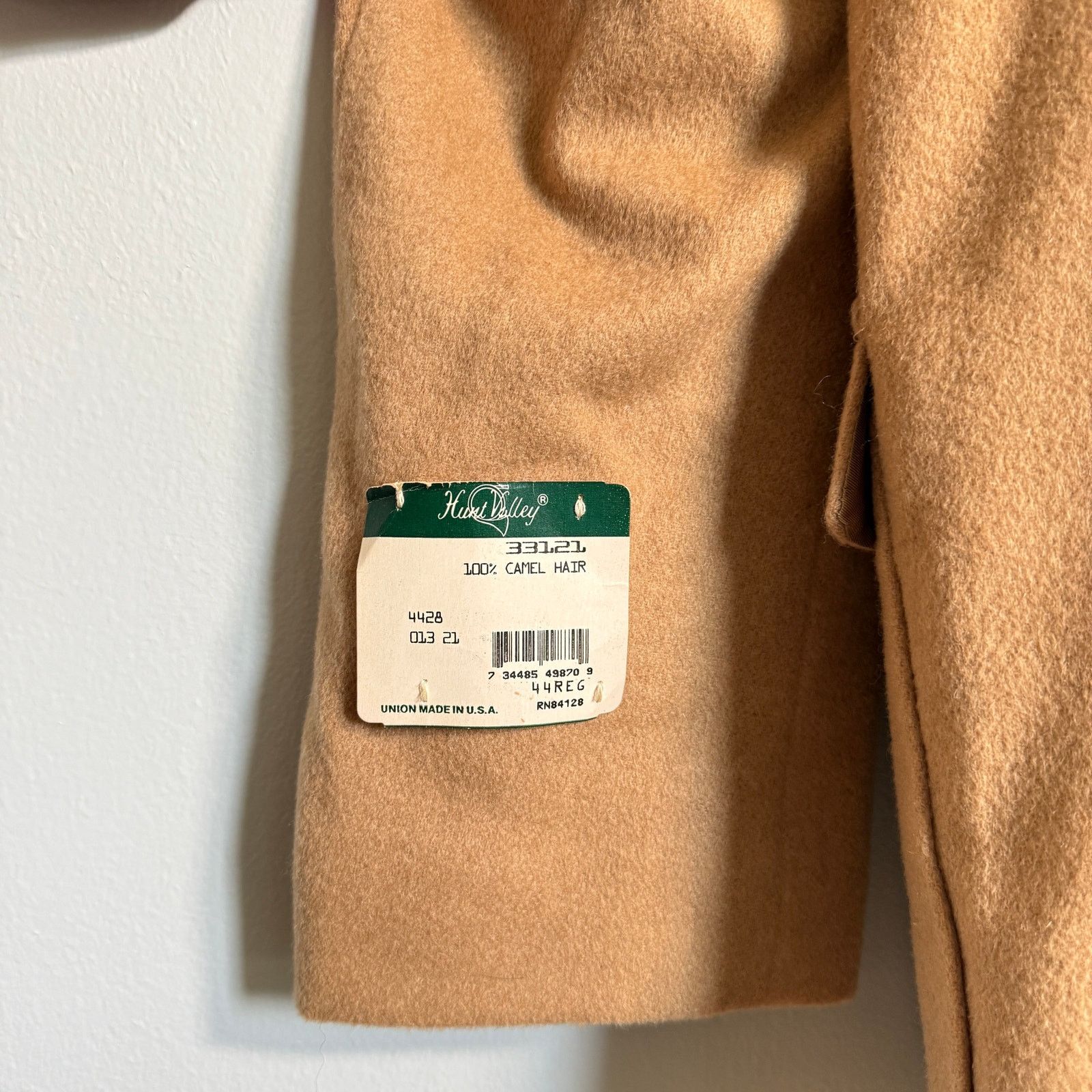 Vintage VTG Hunt Valley 100% Camel Hair Sport Coat Blazer Mens 44R Size 44R - 6 Thumbnail