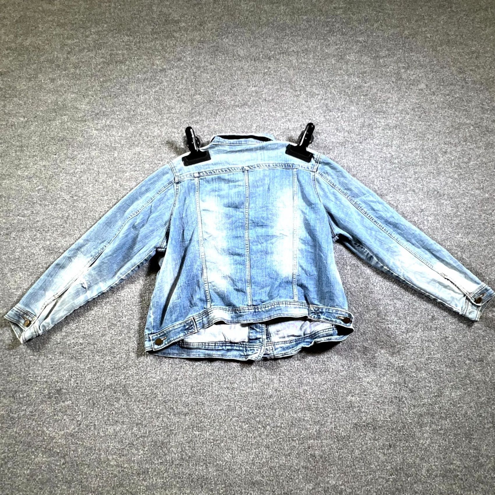 Vintage JouJou Jacket Womens 1X Blue Denim Button Front Trucker VTG Style Casual Leather? Size XL / US 12-14 / IT 48-50 - 2 Thumbnail
