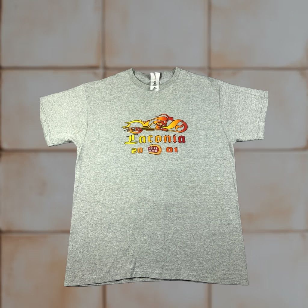 Fruit Of The Loom VINTAGE Fruit of the Loom T-Shirt Weirs Beach Motorcycle Biker Y2k Gray XL Men Pocket not specified Size US XL / EU 56 / 4 - 1 Thumbnail