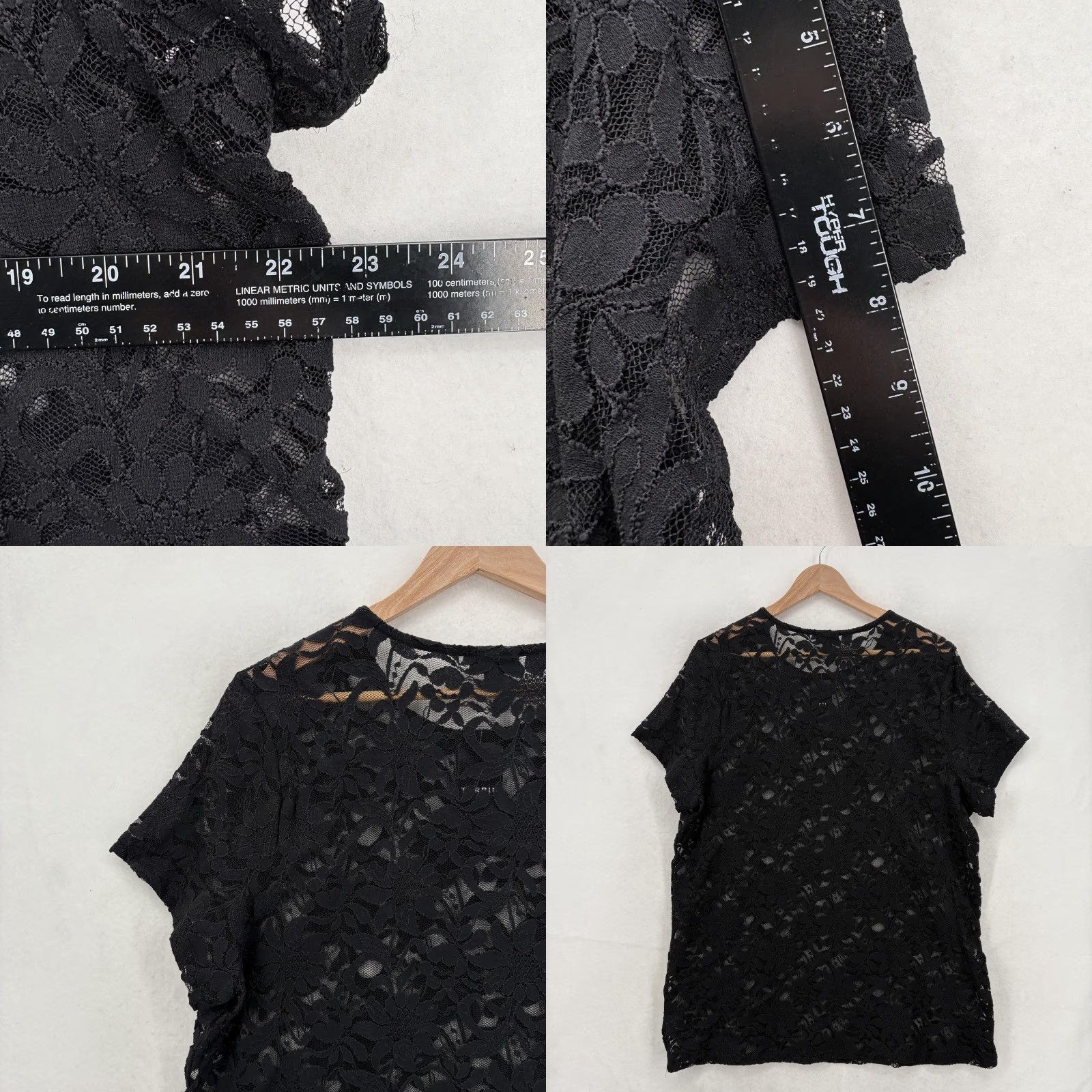 Torrid Torrid Shirt Womens 1X Black Sheer Stretch Lace Floral Crew Neck Tee Whimsy Goth Size XL / US 12-14 / IT 48-50 - 8 Thumbnail