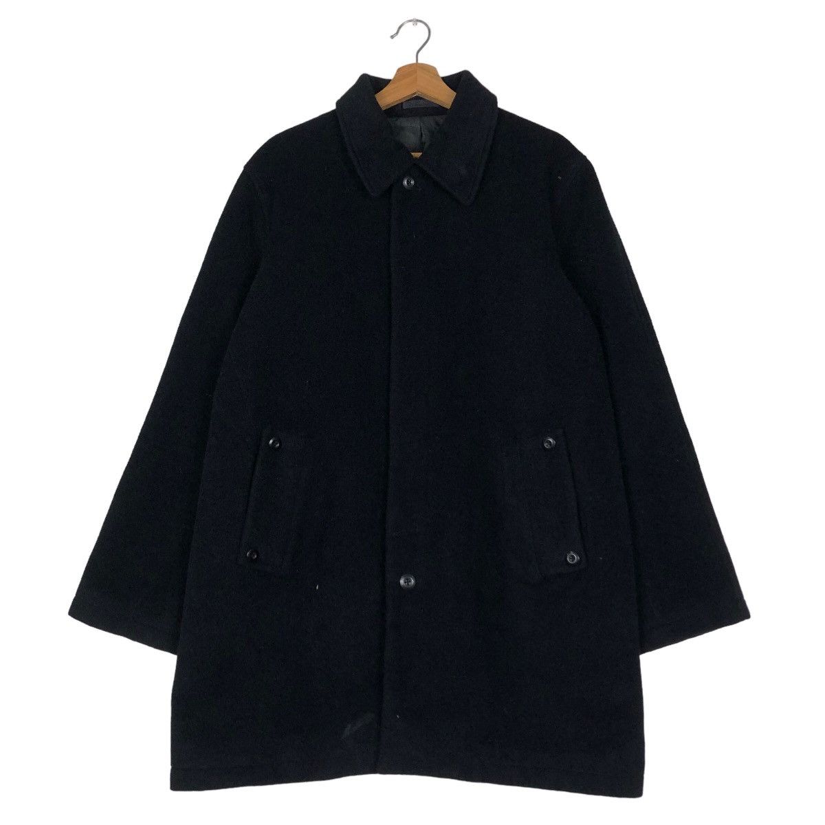 Issey Miyake 🔥Rich Black Fly Coats Long Jacket Wool D’Homme A Homme Size US L / EU 52-54 / 3 - 1 Thumbnail