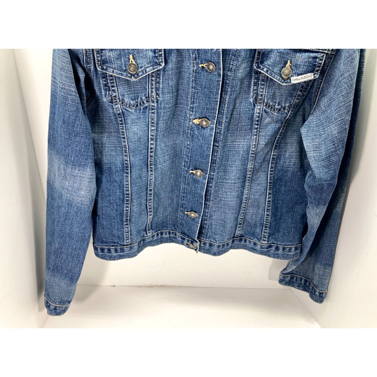 Hard Rock Cafe VINTAGE Hard Rock Vault Orlando Jacket Womens Medium Blue Denim Button Front Casual Travel Size M / US 6-8 / IT 42-44 - 5 Thumbnail