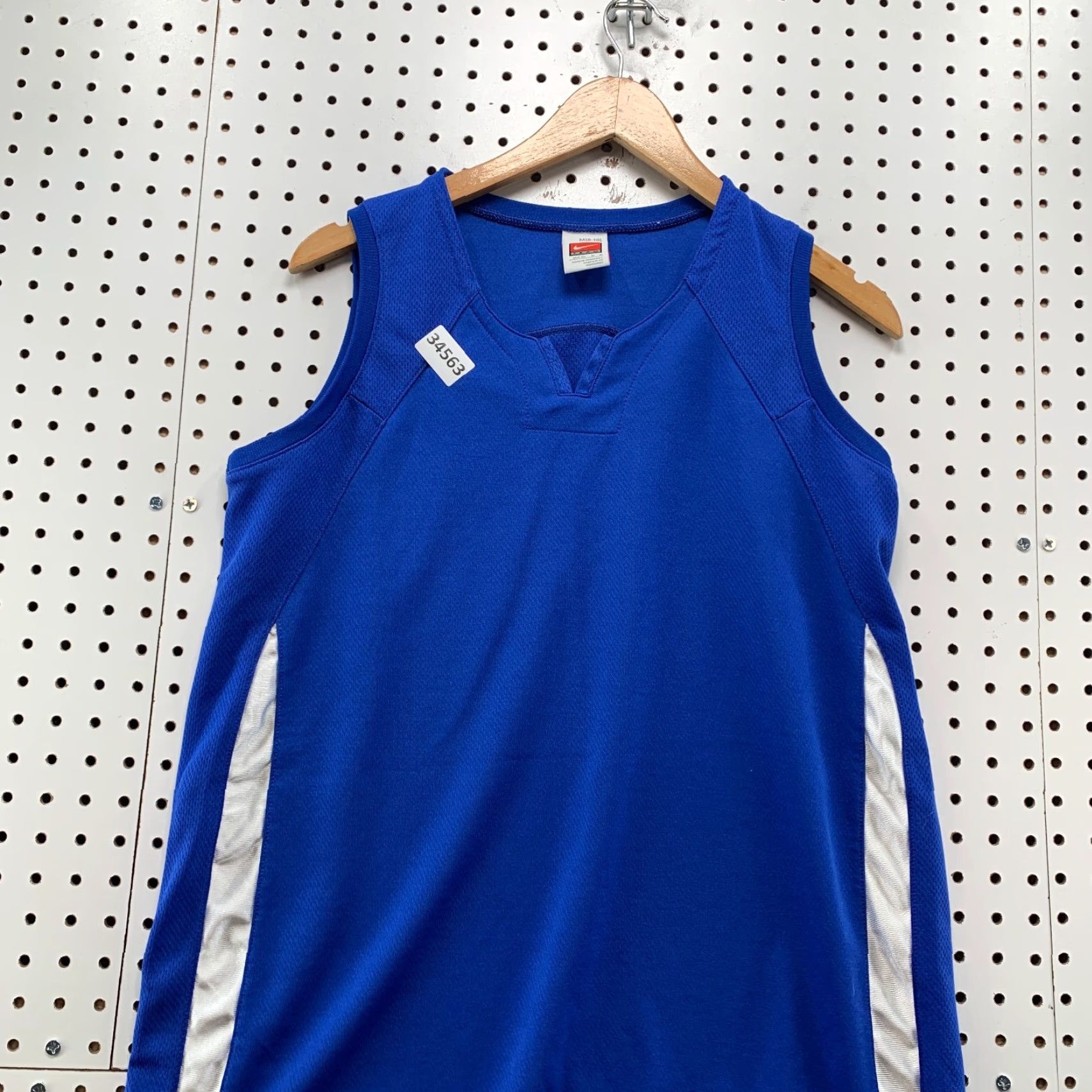 Nike VINTAGE Nike Active Shirt Womens M 90s White Blue Sleeveless Nike Dri-Fit T-Shirt - Womens Size M / US 6-8 / IT 42-44 - 2 Thumbnail