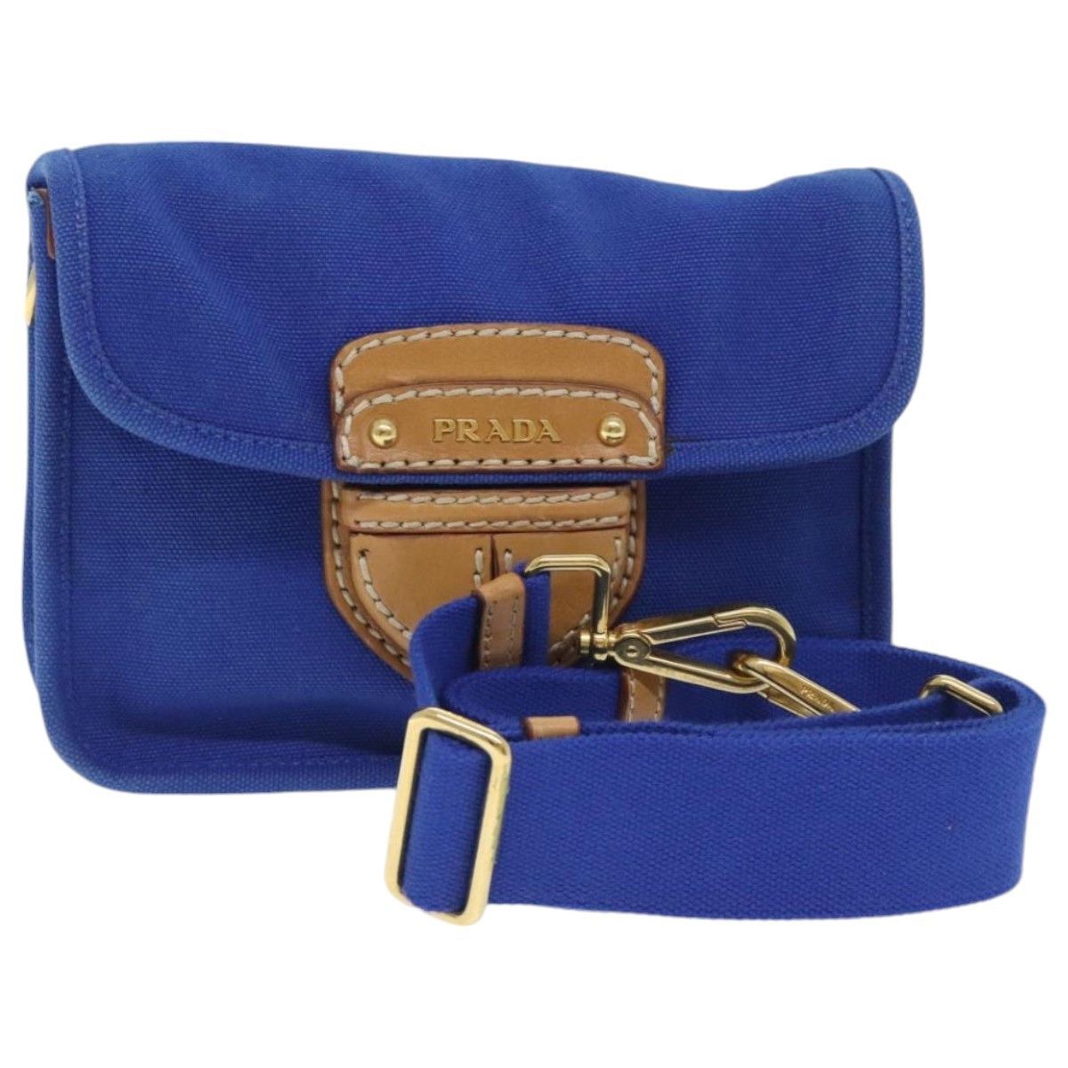 Prada Prada Push Lock Flap Shoulder Bag Canvas Size ONE SIZE - 1 Thumbnail