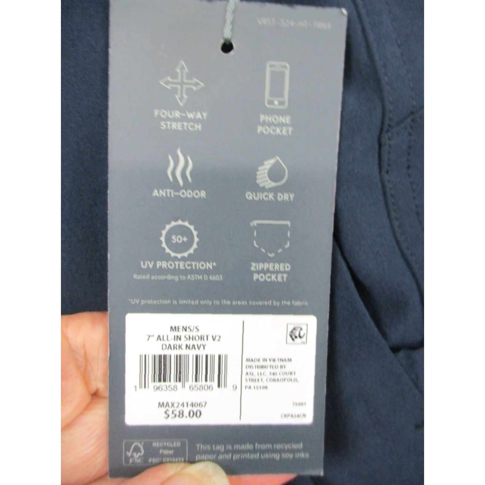 Vintage VRST Relaxed Fit Shorts Men's Small Navy Quick Dry UV Protection NWT Size US 33 - 4 Thumbnail