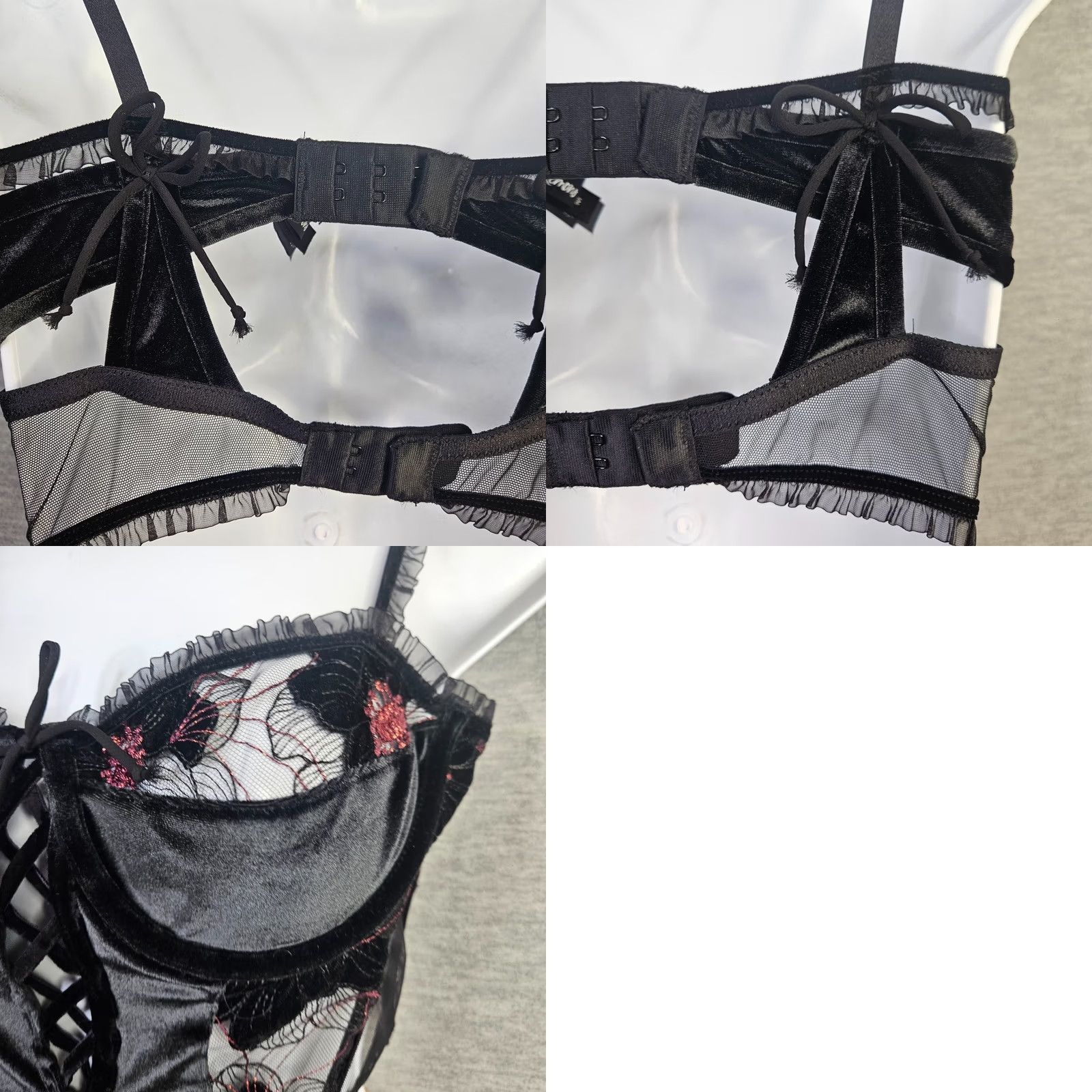 For Love & Lemons For Love & Lemons Margo Black Velvet Lace Corset Bustier Crop Top Women's M Velvet Lace Corset Bustier Crop Top Womens M Black Size M / US 6-8 / IT 42-44 - 8 Thumbnail