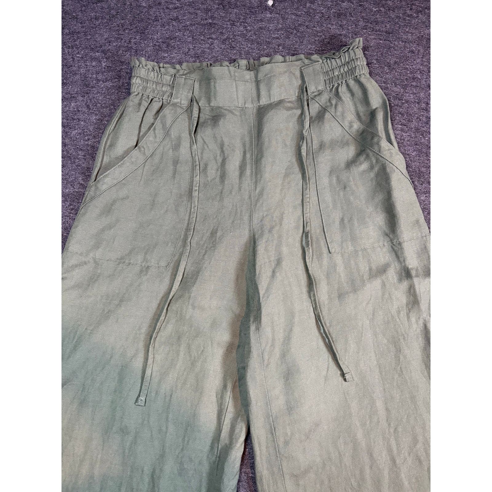Loft LOFT Olive Green Wide Leg Crop Pants Size Small #0482 Size 24" / US 00 / IT 34 - 3 Thumbnail