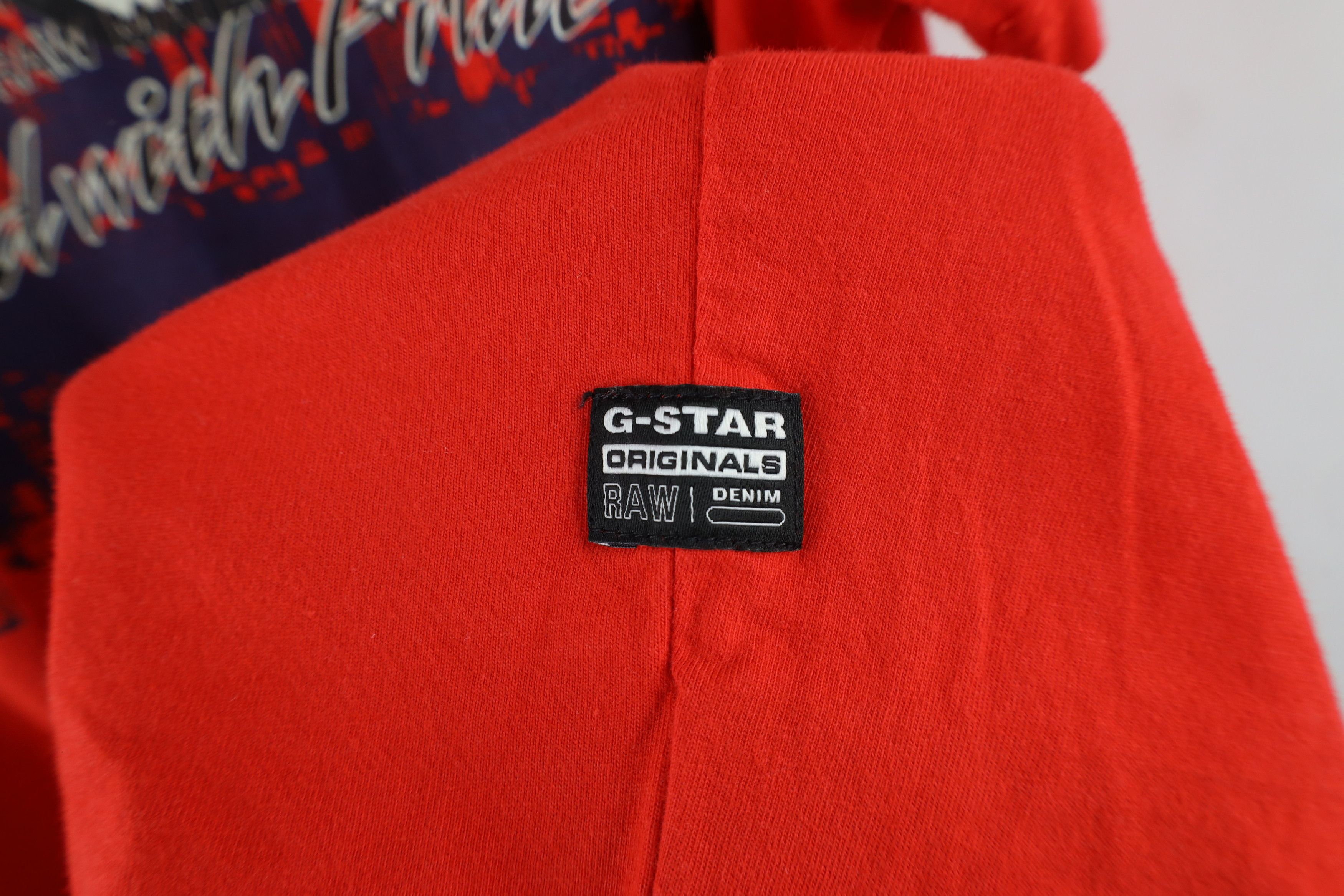 G-Star × Vintage G Star Raw Denim Spell Out Short Sleeve T-Shirt Red Cotton Size US L / EU 52-54 / 3 - 5 Thumbnail