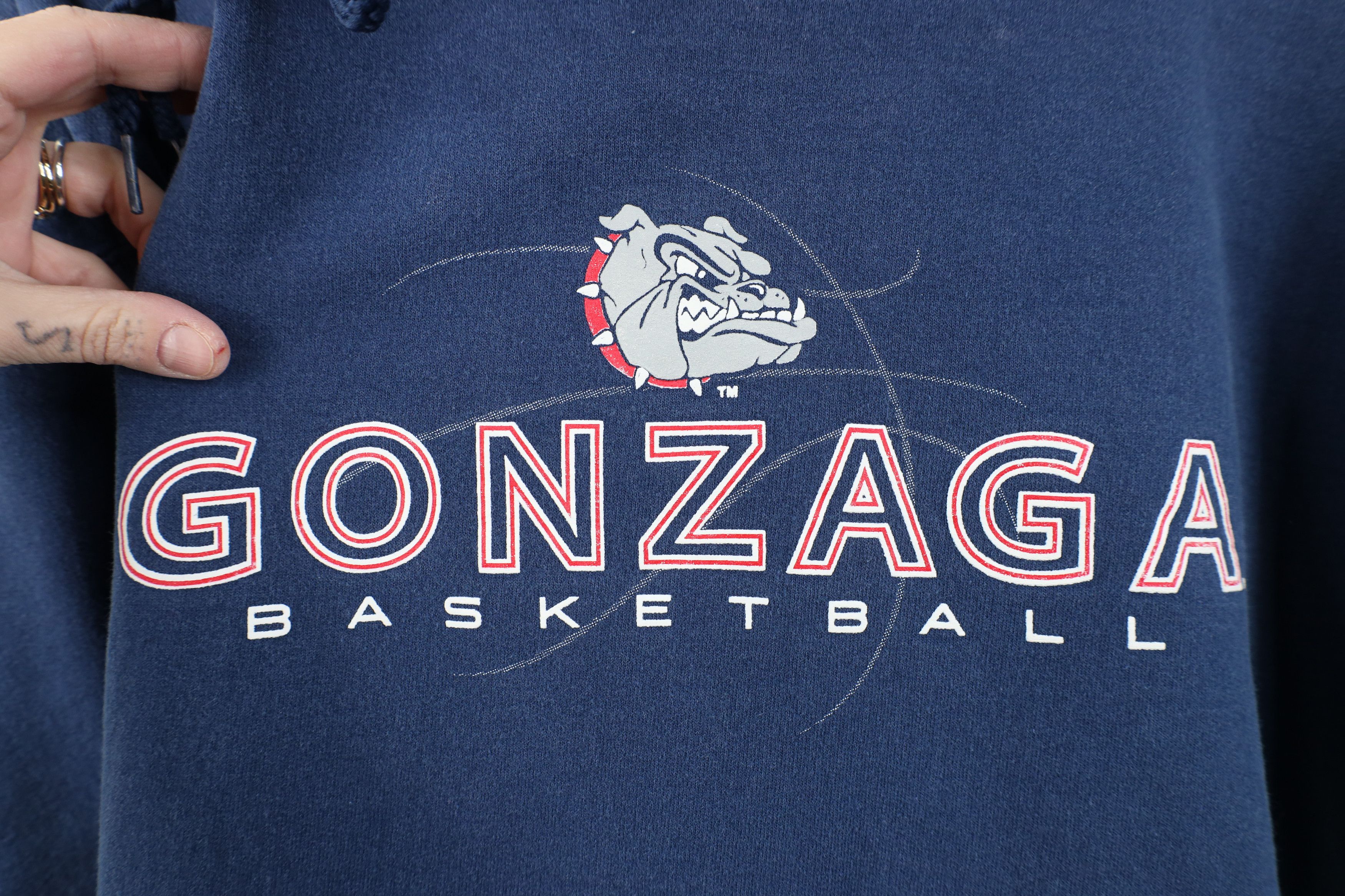 Vintage Vintage 90s Y2K University Basketball Hoodie Sweatshirt Blue Size US L / EU 52-54 / 3 - 4 Thumbnail