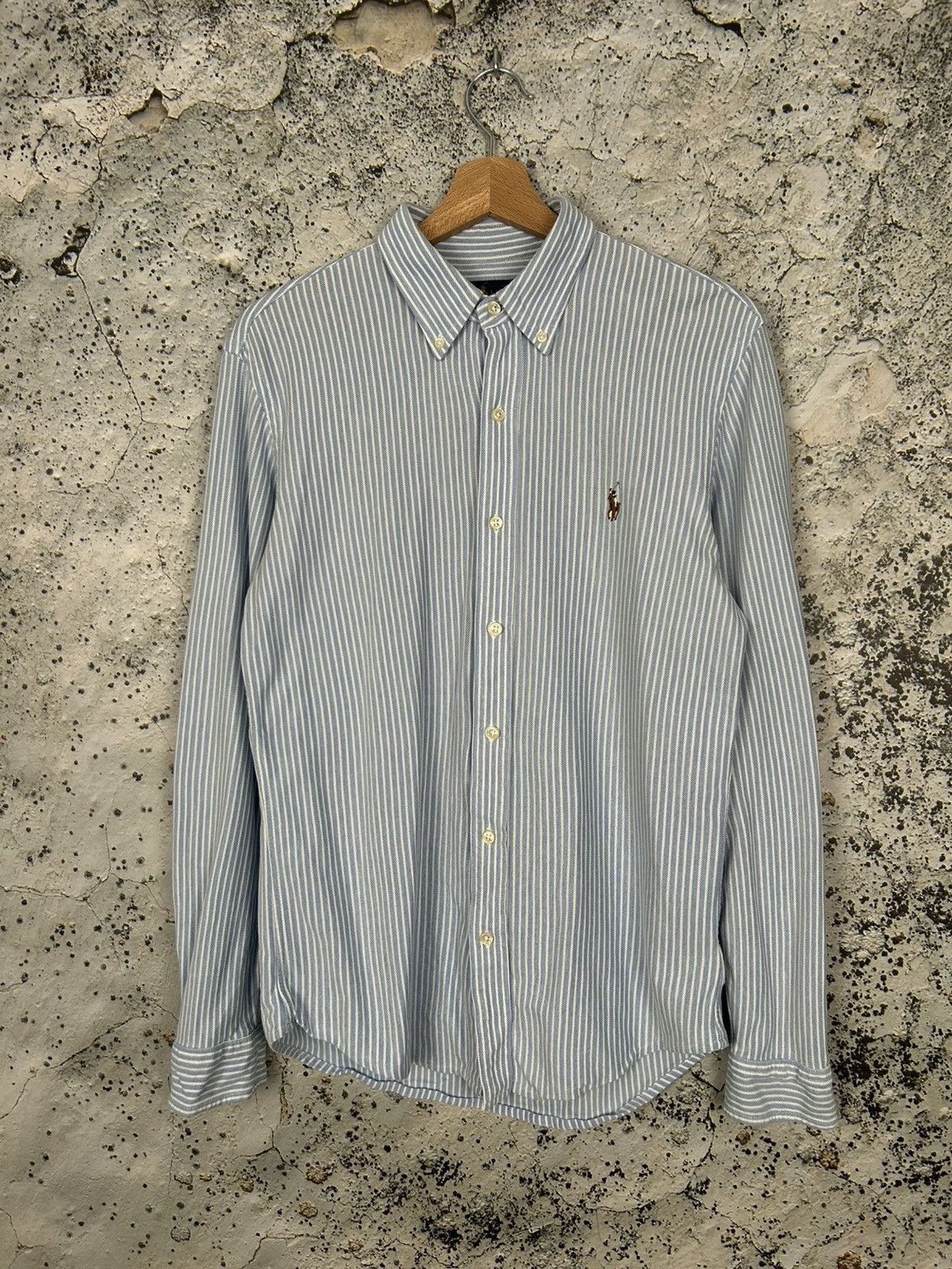 Polo Ralph Lauren Polo Ralph Lauren Stripe Blue Shirt Elegant Vintage Size US M / EU 48-50 / 2 - 1 Thumbnail