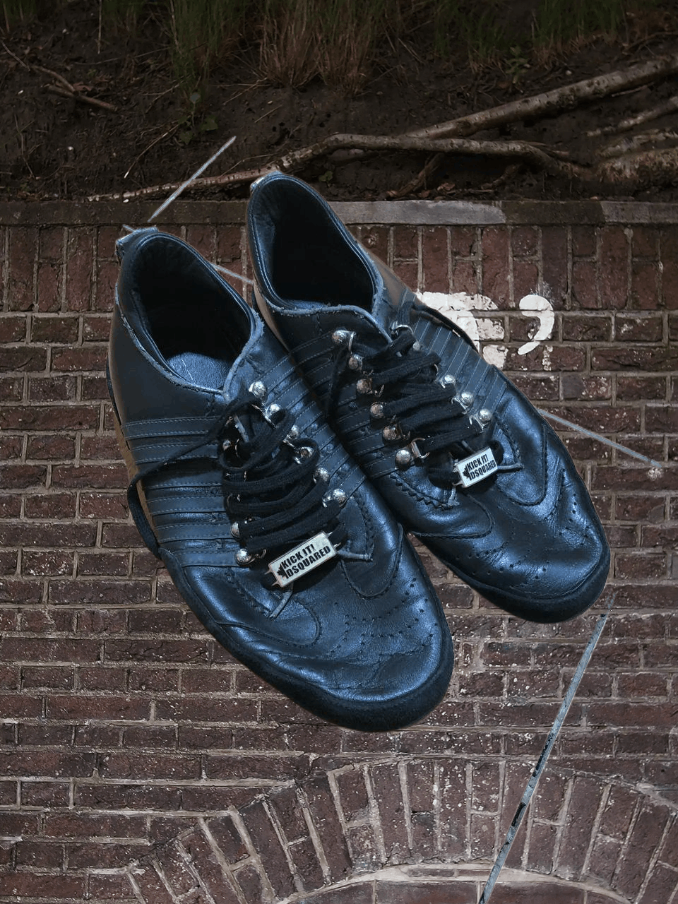 Dsquared2 Black leather Dsquared Trainers sneakers Size US 12 / EU 45 - 1 Thumbnail