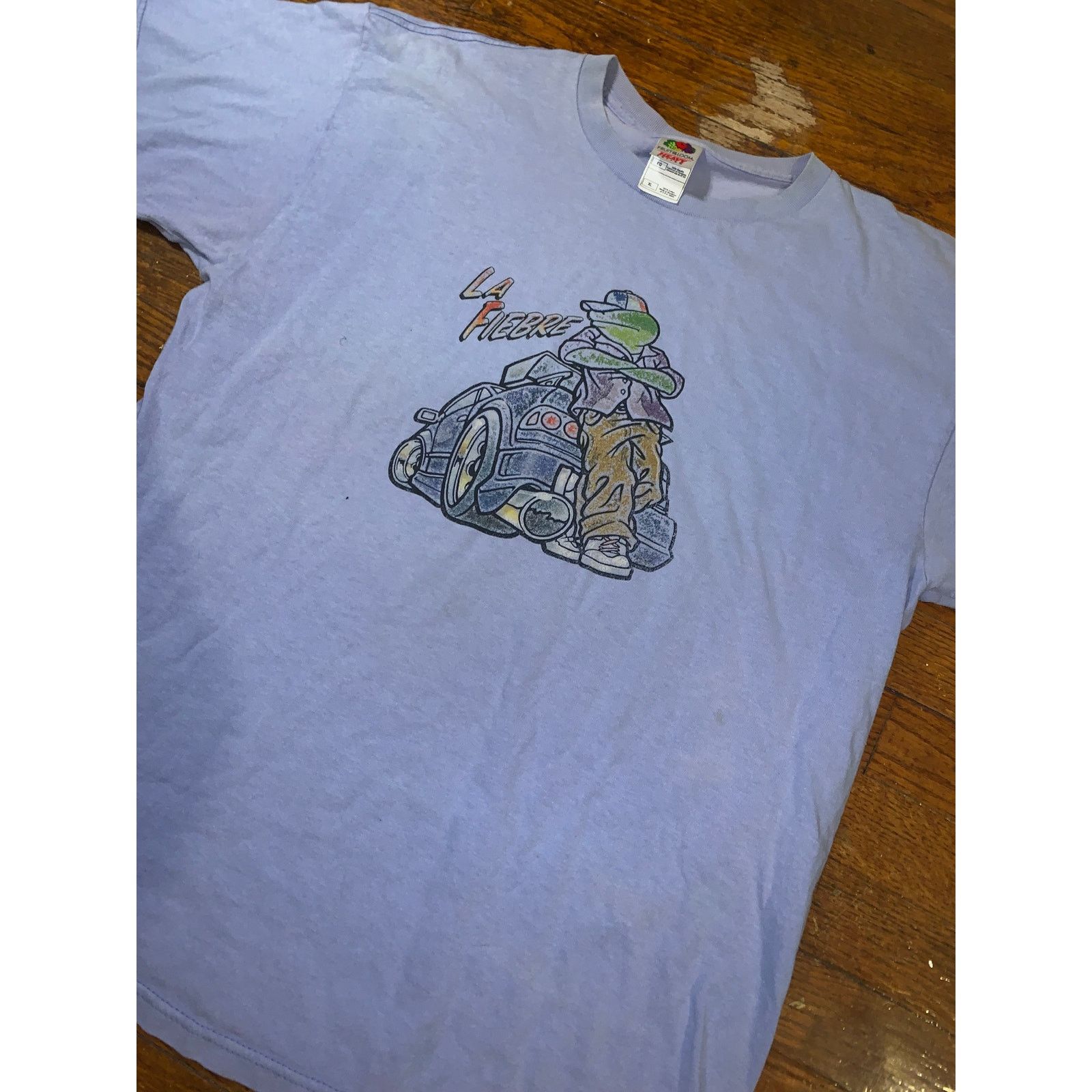 Fruit Of The Loom × Other La Fiebre Frog Car Graphic T Shirt XL Blue Fruit of the Loom Size US XL / EU 56 / 4 - 4 Thumbnail