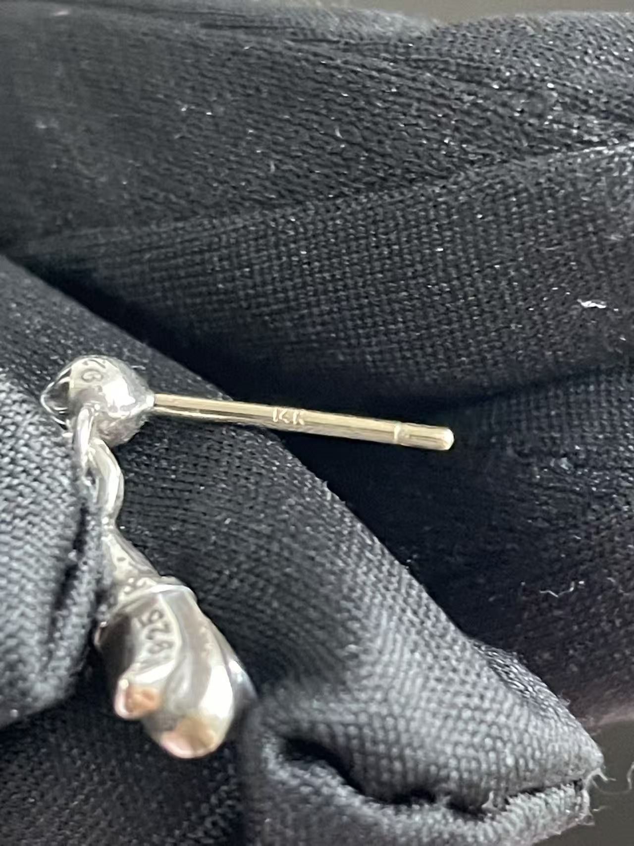 Chrome Hearts Chrome Hearts Silver Fleur Earring Drop Size ONE SIZE - 4 Thumbnail