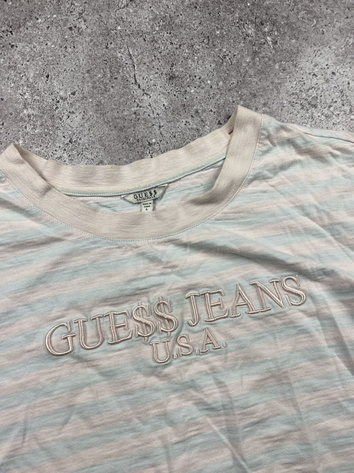 A$AP Rocky × Guess Guess x Asap Rocky Stripe T shirt Longsleeve crop top pink Size L / US 10 / IT 46 - 2 Thumbnail