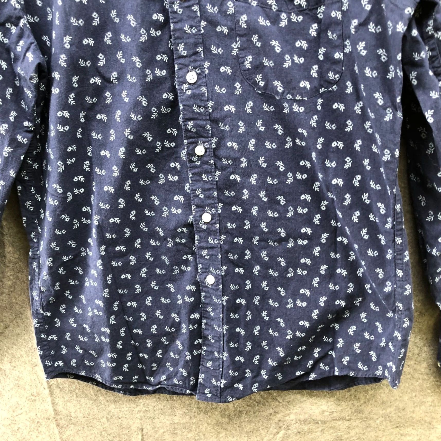 J.Crew J. Crew Button-Down Shirt Mens M Slim Navy Blue Floral Print Secret Long Sleeve Size US M / EU 48-50 / 2 - 4 Thumbnail