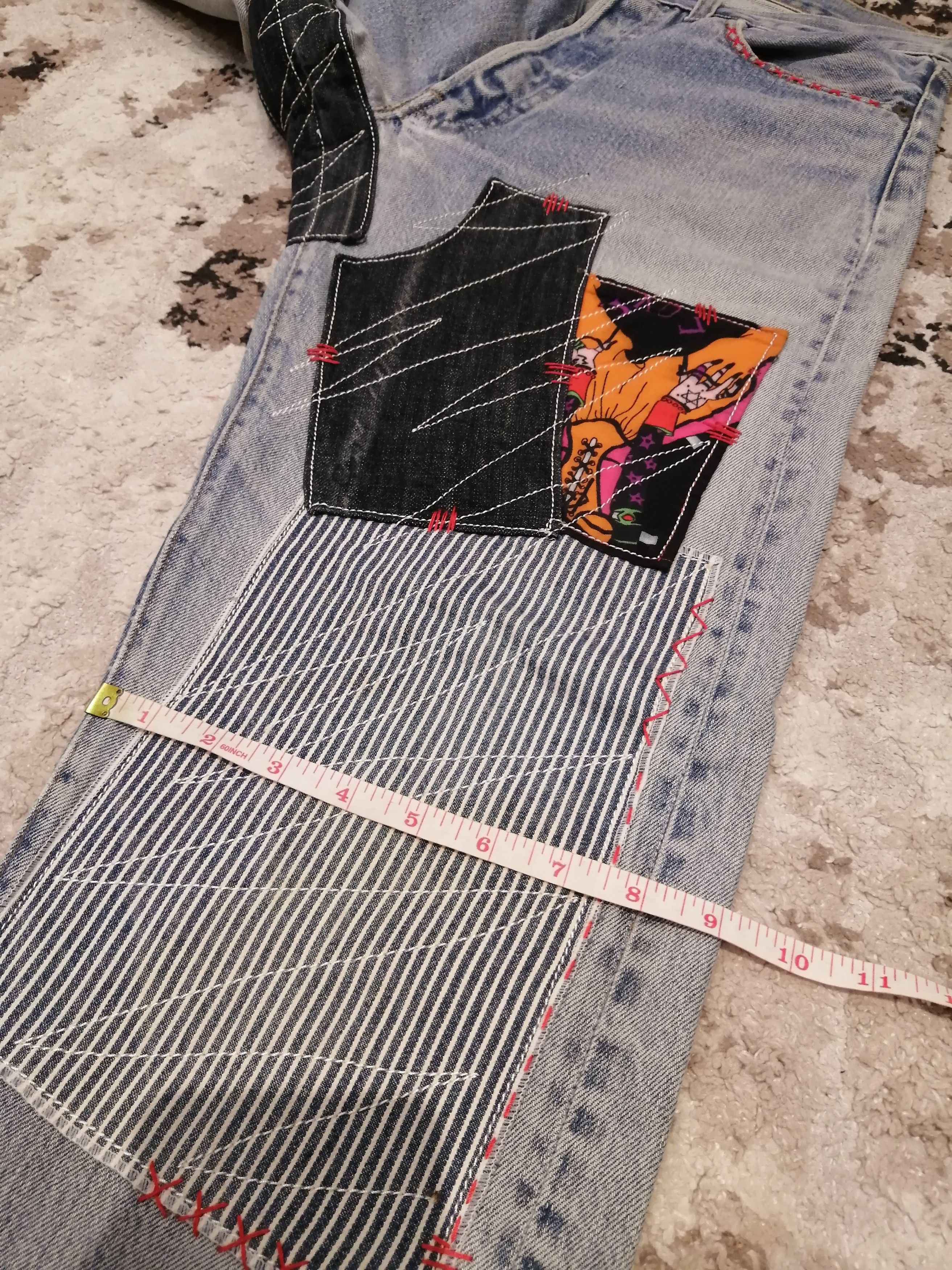 Levi's Vintage Clothing Levis Vintage 501 Redline Custom Boro Patchwork Jeans Size US 34 / EU 50 - 17 Thumbnail