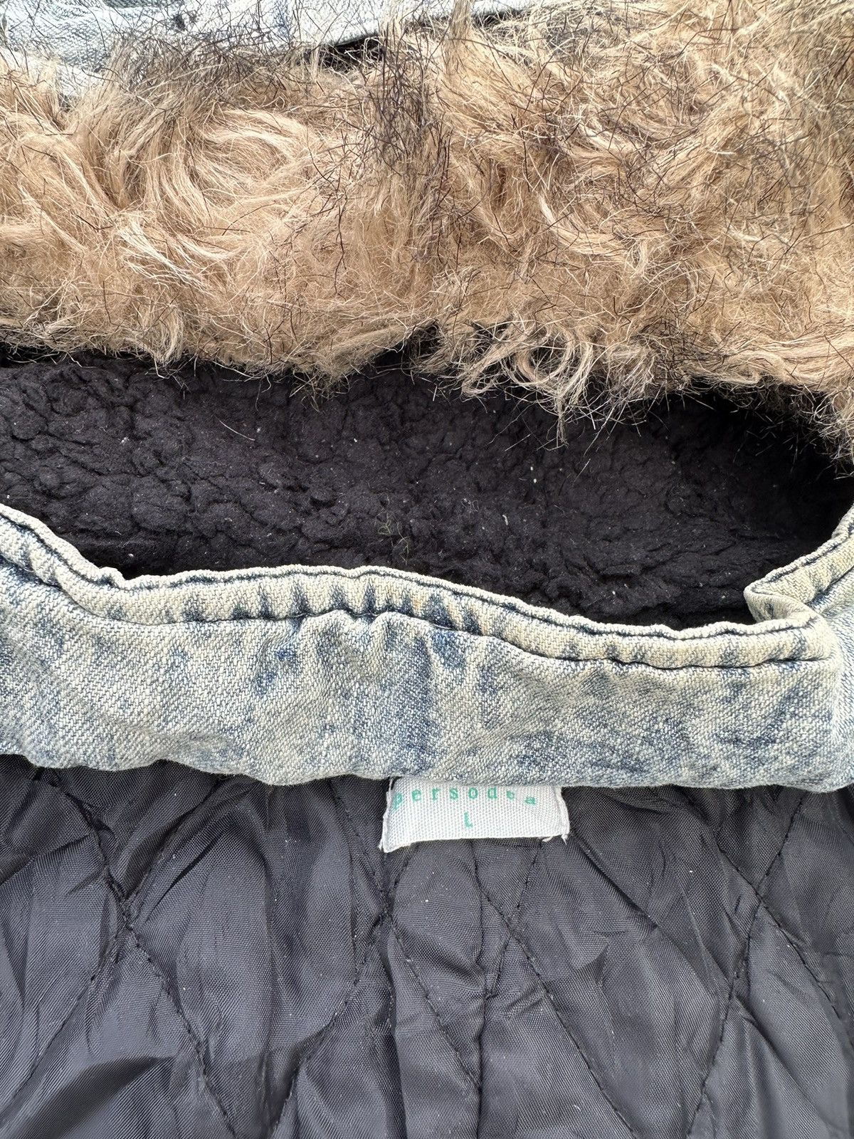 Beauty Beast WASHED DENIM FUR JACKET JAPANESE Style Archive PERSODEA Size US L / EU 52-54 / 3 - 12 Thumbnail