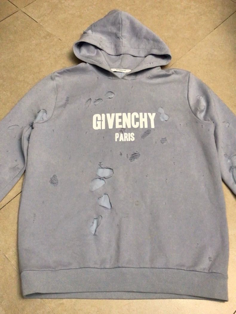 Givenchy Givenchy Men's Hooded Ripped Hoodie Size US M / EU 48-50 / 2 - 1 Thumbnail