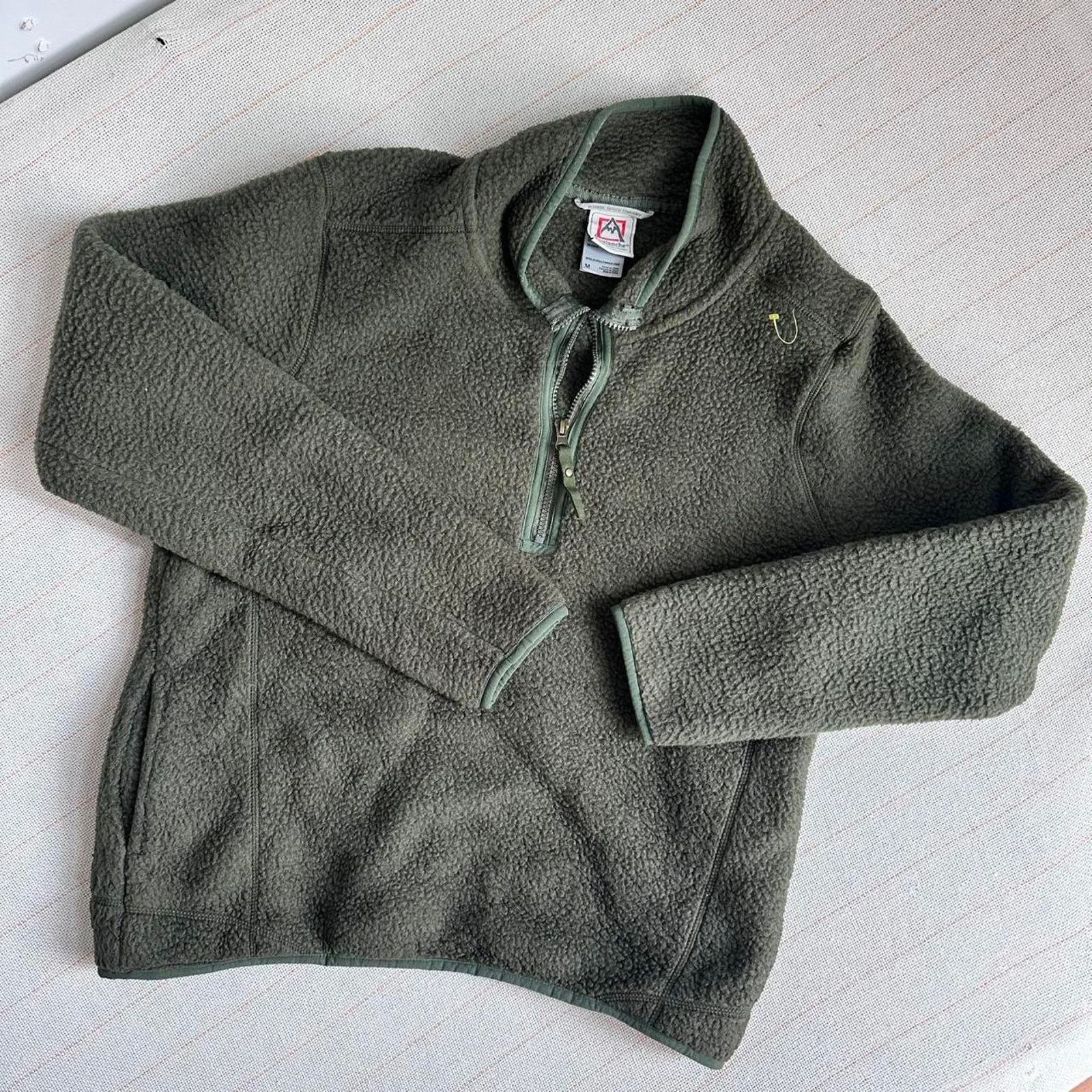 Outdoor Voices Avalanche 1/4 Zip Berber Fleece Pullover Sweater Olive Green Size M / US 6-8 / IT 42-44 - 2 Thumbnail