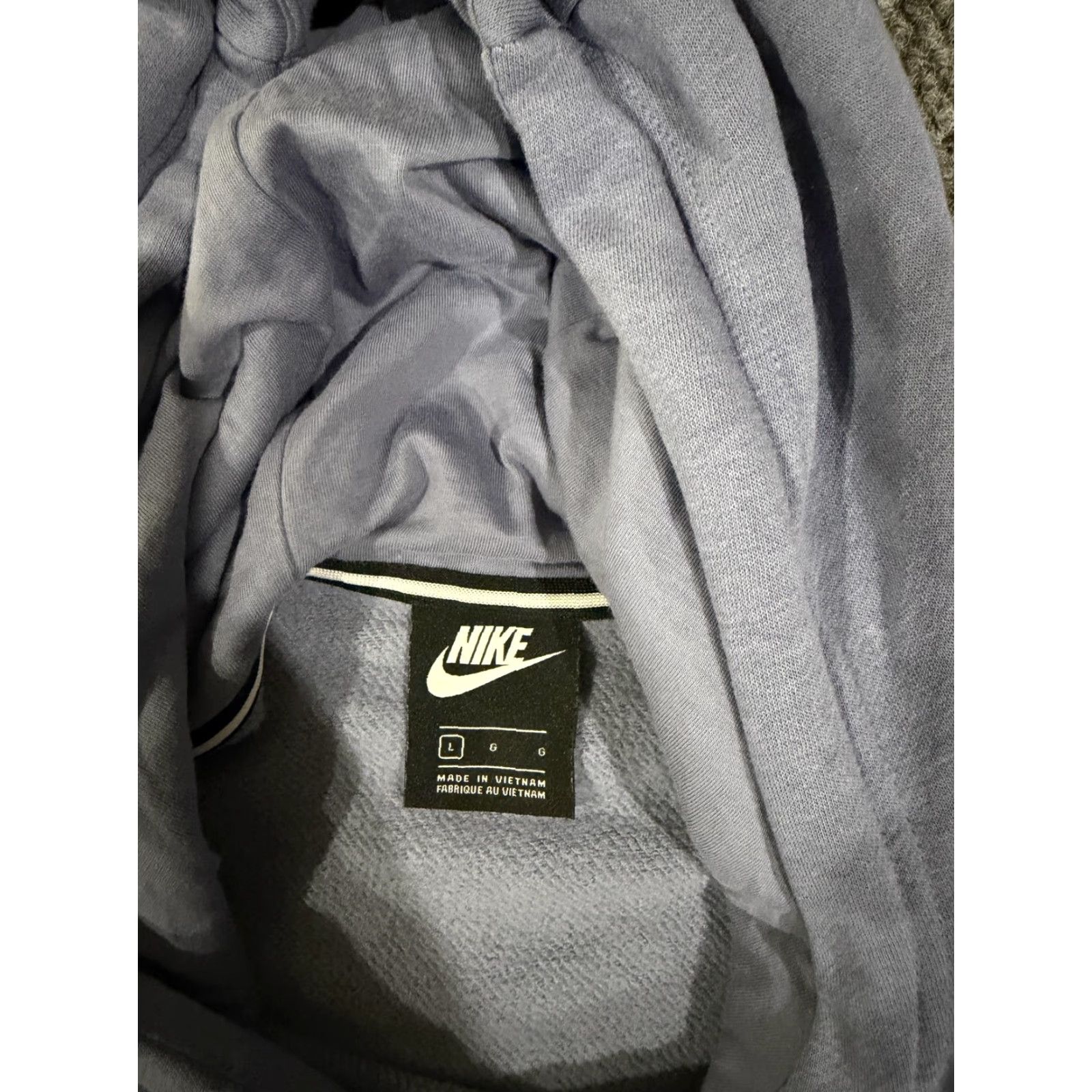 Nike Nike Hoodie Women's Large Blue Pullover Swoosh Logo Fleece Sweatshirt Athletic Size L / US 10 / IT 46 - 7 Thumbnail