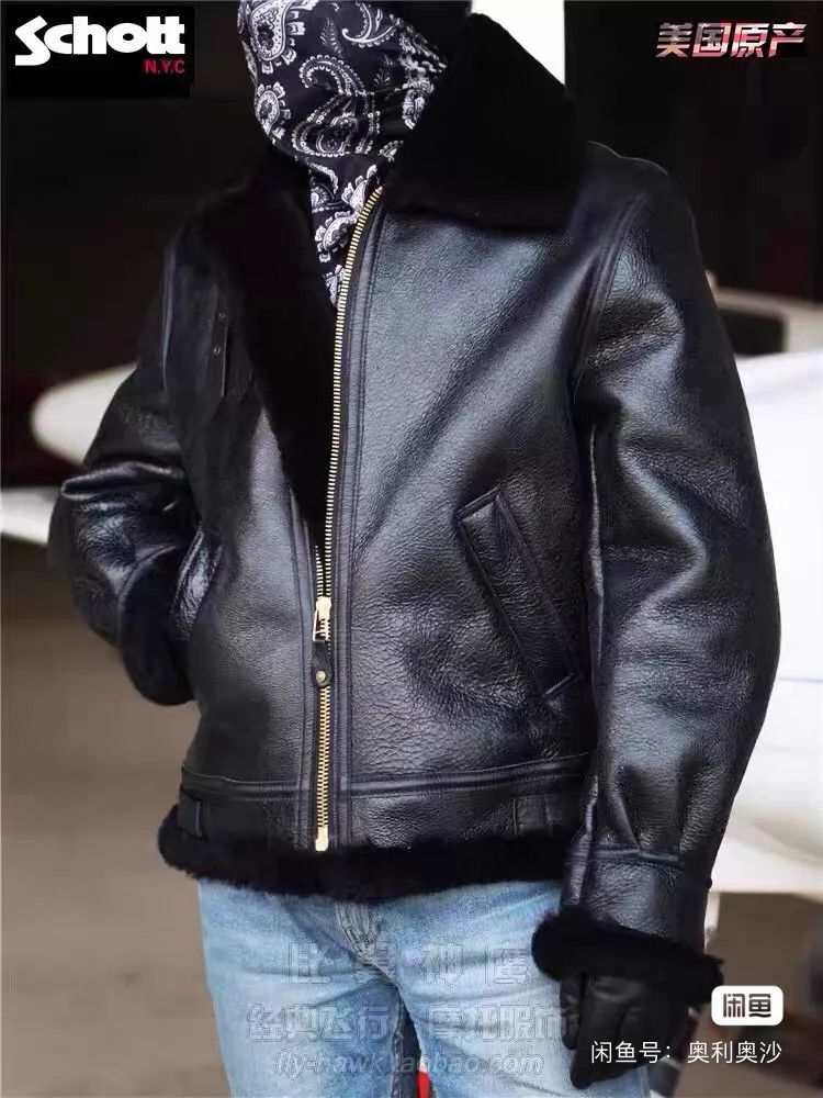 Schott Schott Fur one-piece sheepskin slim leather jacket Size US XXS / EU 40 - 9 Thumbnail