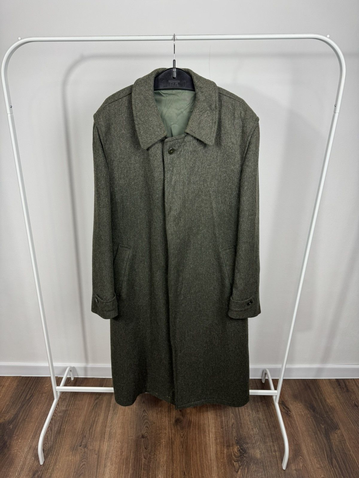 Other Vintage Men’s Olive Wool Overcoat Long Minimal Winter Coat Size US XXL / EU 58 / 5 - 1 Thumbnail