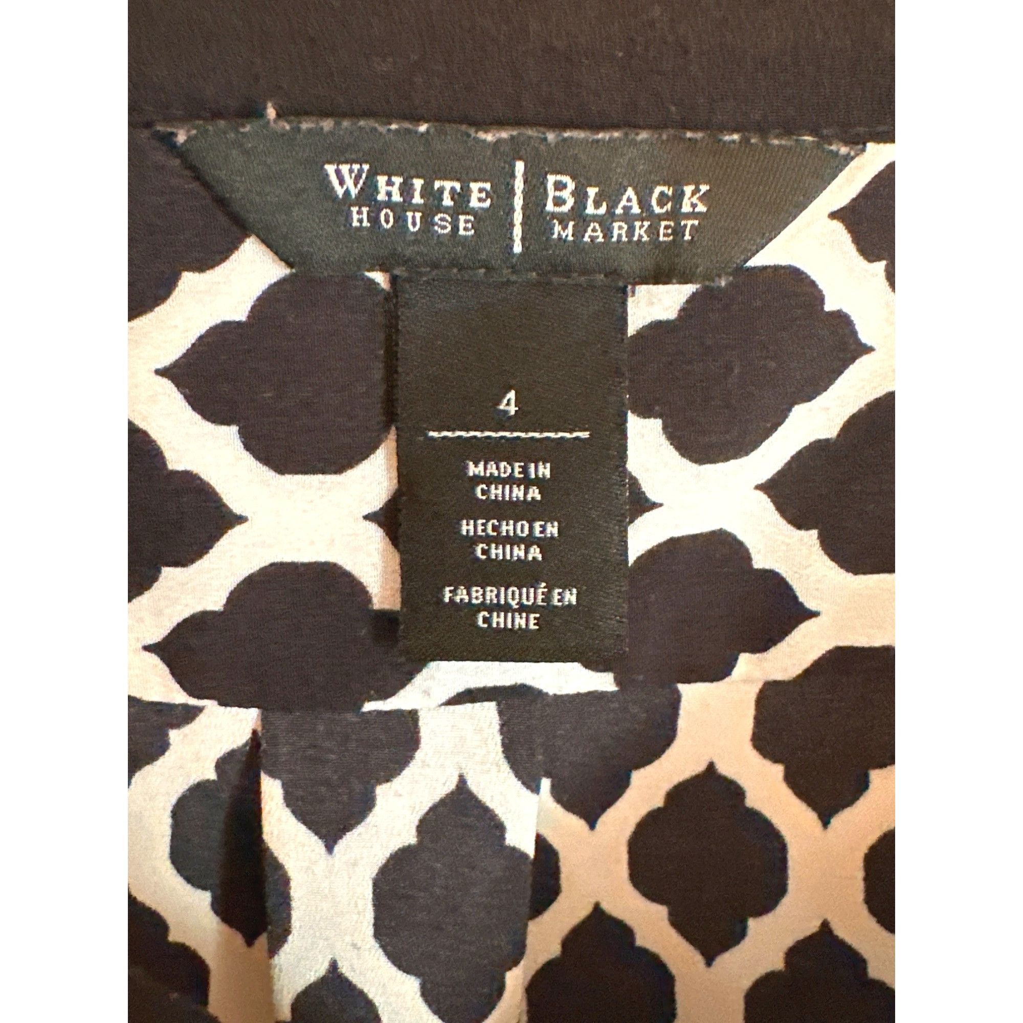 White House Black Market White House Black Market Long Sleeve Geometric Print Blouse Size S / US 4 / IT 40 - 2 Thumbnail