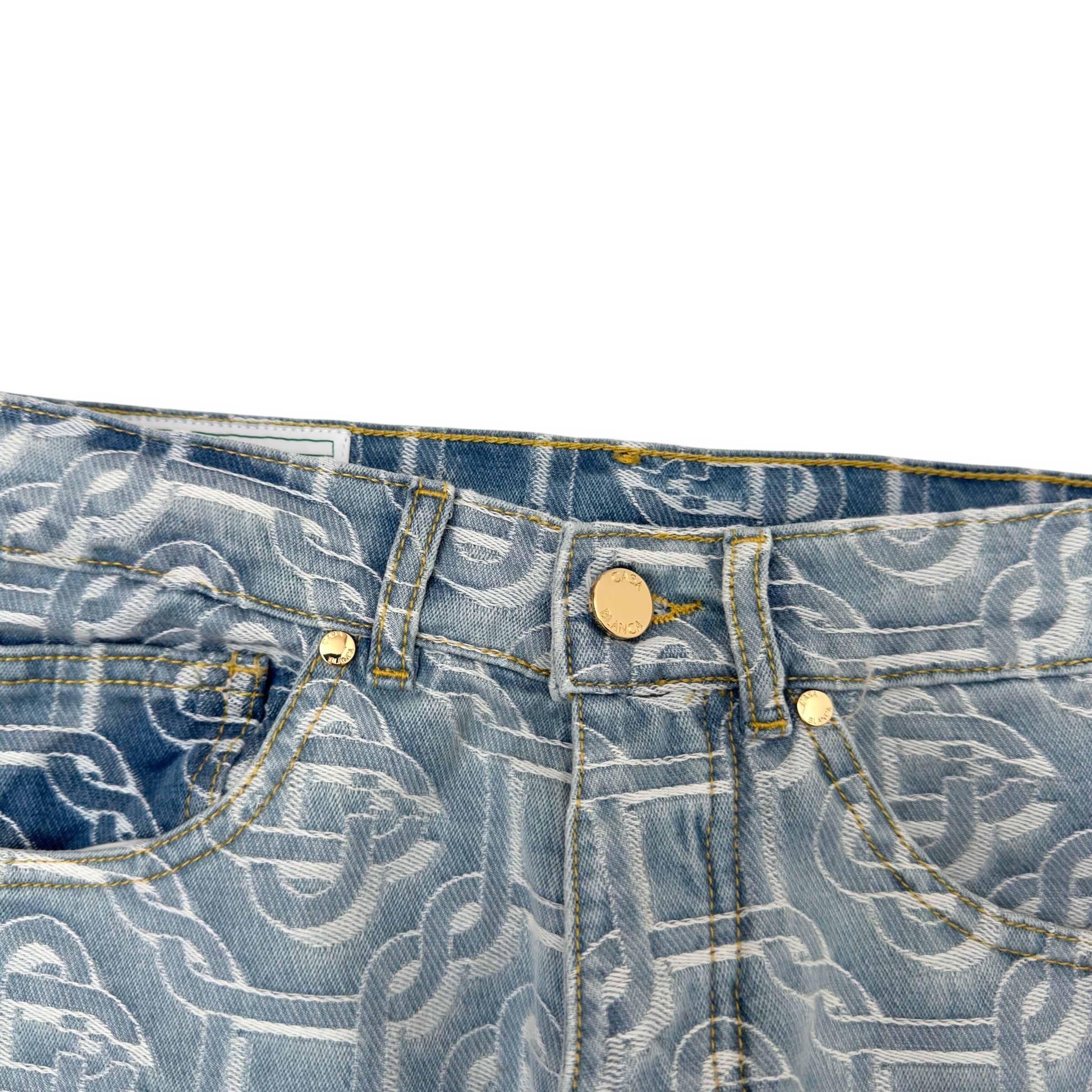 Casablanca CASABLANCA MONOGRAM STRAIGHT-LEG DENIM JEANS BLUE W26” Size 26" / US 2 / IT 38 - 7 Thumbnail