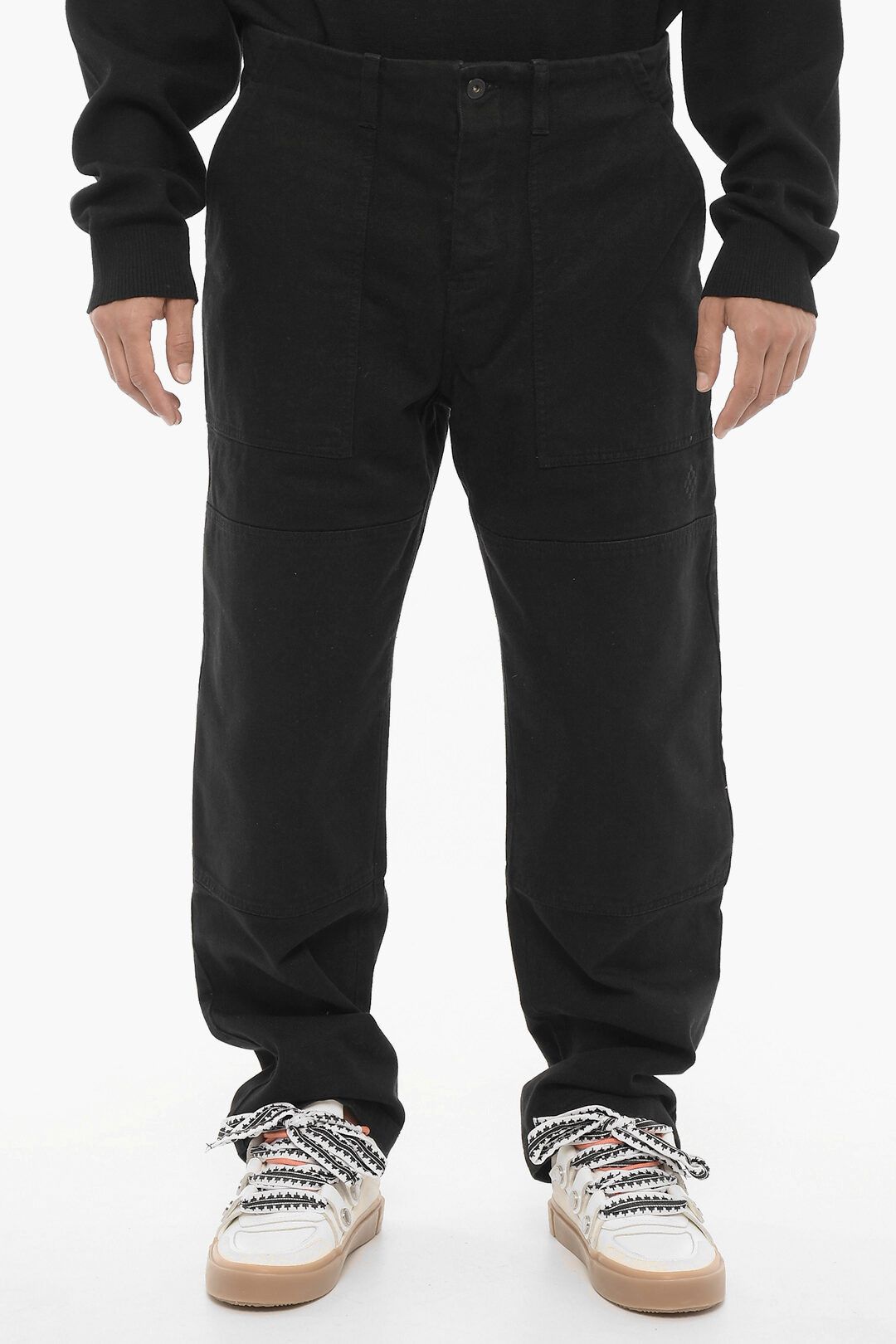 Marcelo Burlon og1mm0824 Dark Washed Wide Leg Jeans in Black Size US 30 / EU 46 - 1 Thumbnail