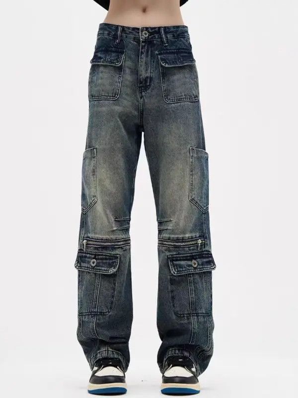 VIBE Light Blue High Street Vintage Loose Jeans Size US 32 / EU 48 - 2 Thumbnail