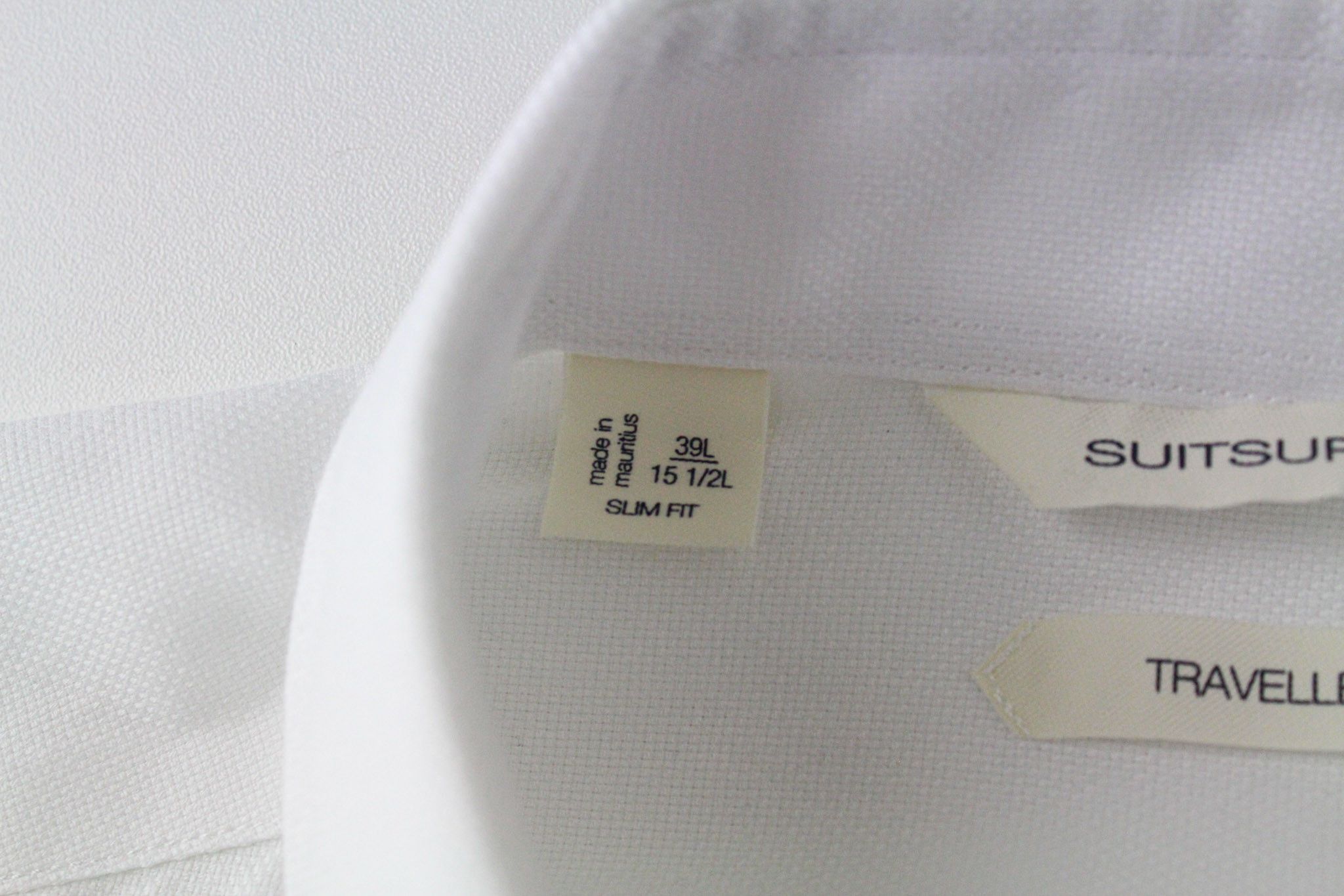 Suitsupply 39L/15 1/2L Slim White Cotton Button-Up 72751 Size 38R - 5 Thumbnail