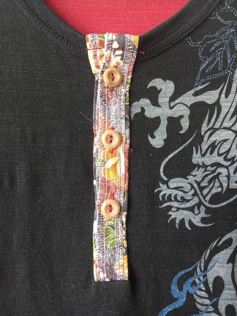 Japanese Brand Japanese Sukajan Dragon Overprint Halfbutton Long Sleeve T Size US M / EU 48-50 / 2 - 3 Thumbnail