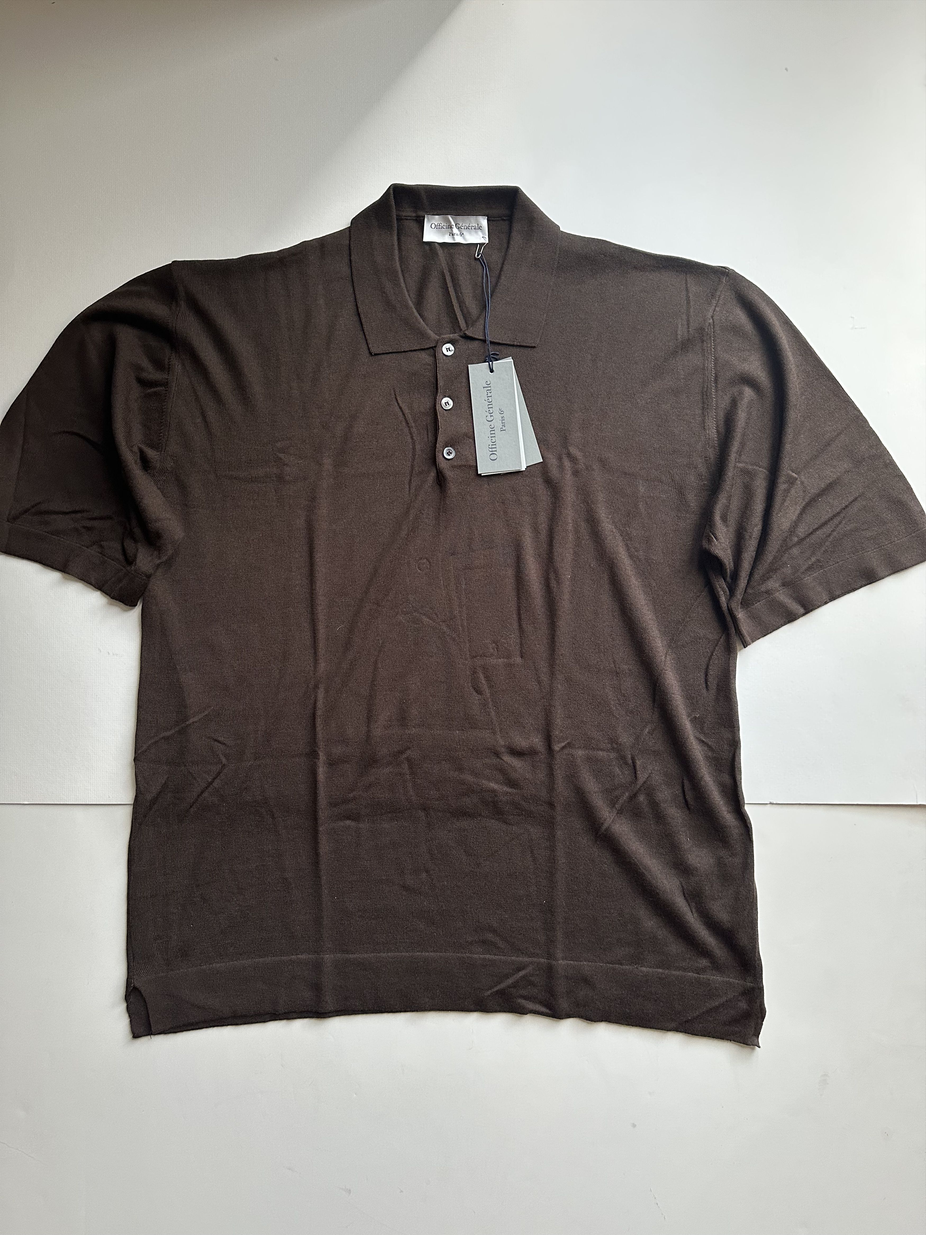 Officine Generale Brutus Oversize Polo - Brown - XXL (NWT)