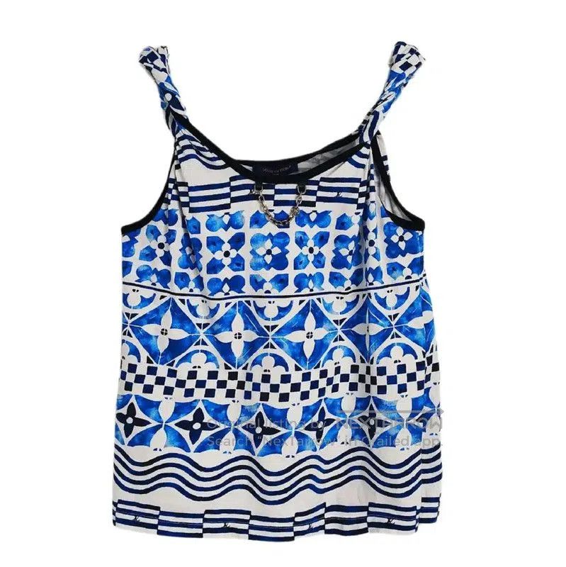 Louis Vuitton Louis Vuitton Women's Blue Cotton Tank Top . Size XS / US 0-2 / IT 36-38 - 1 Thumbnail