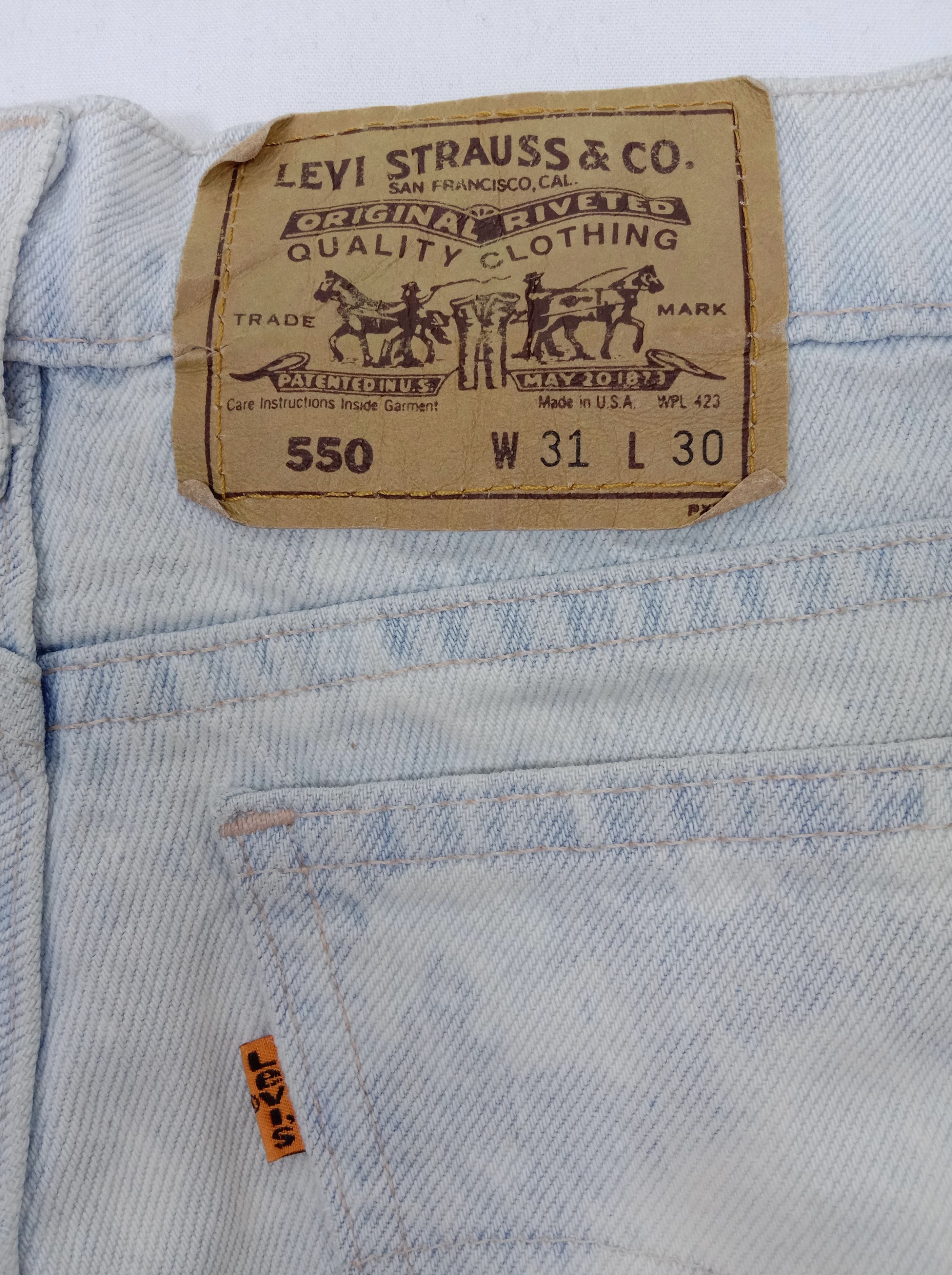 Levi's Vintage 90s Levi's 550 Orange Tab Jeans Ripped Denim Size US 30 / EU 46 - 13 Thumbnail