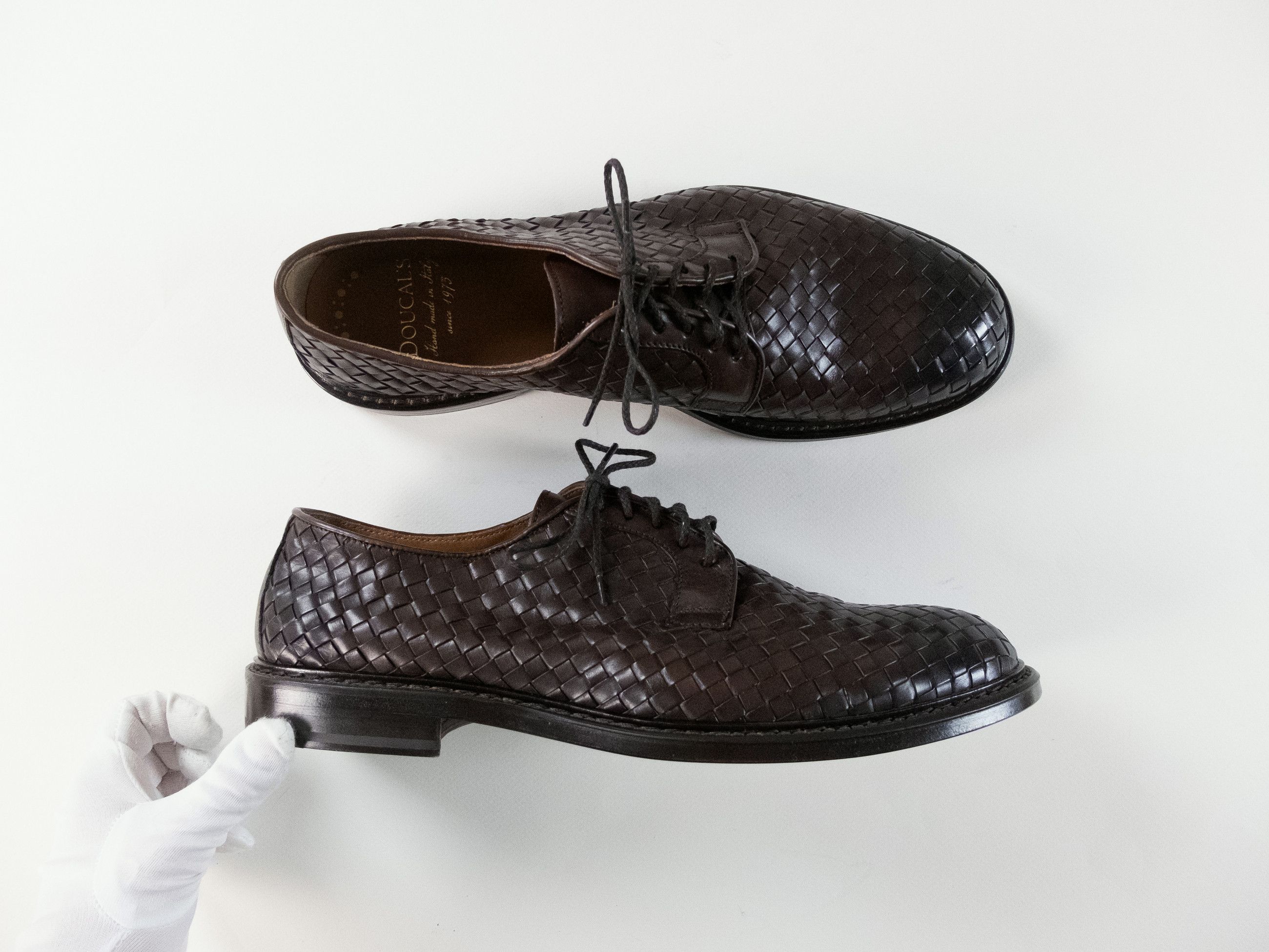 Doucal's DOUCAL'S brown straw woven leather Derby shoes 12 45 Size US 12 / EU 45 - 2 Thumbnail