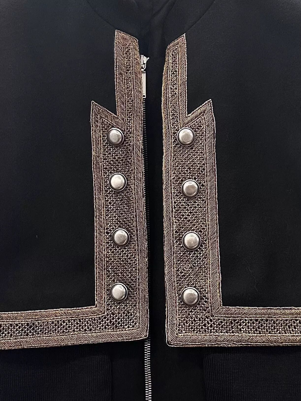 Yves Saint Laurent YSL Black Wool Baroque Blazer 38 Silver Buttons Metal Logo Size S / US 4 / IT 40 - 4 Thumbnail