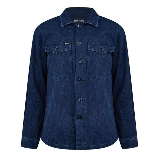 Tom Ford o1g2r1mq0724 Denim Over Shirt in Blue Size US L / EU 52-54 / 3 - 1 Thumbnail