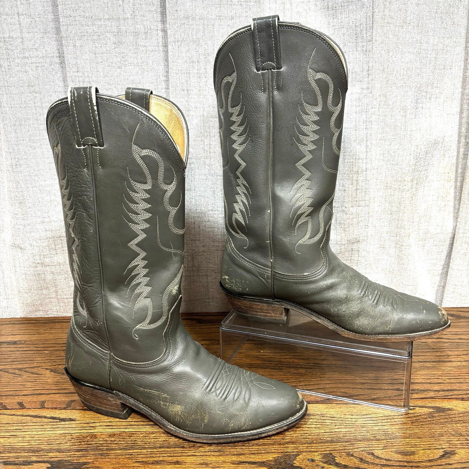 Nocona Boots Nocona mens black leather cowboy boots with  display picture 3