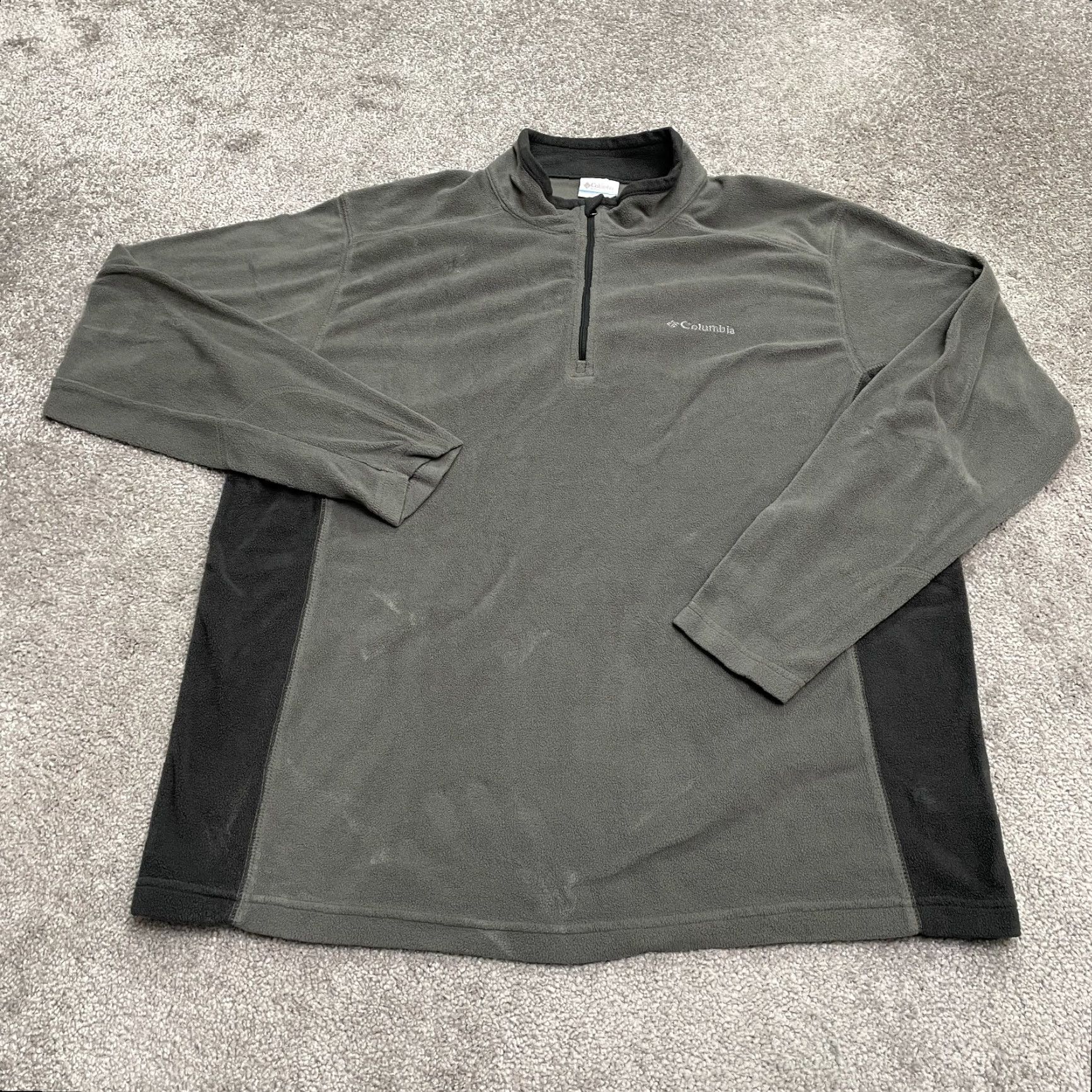 Vintage Columbia Klamath Range Fleece Jacket Mens XL Black Gray 1/4 Zip Lightweight Hiking Outdoor Life Style Shirt? Size US XL / EU 56 / 4 - 2 Thumbnail