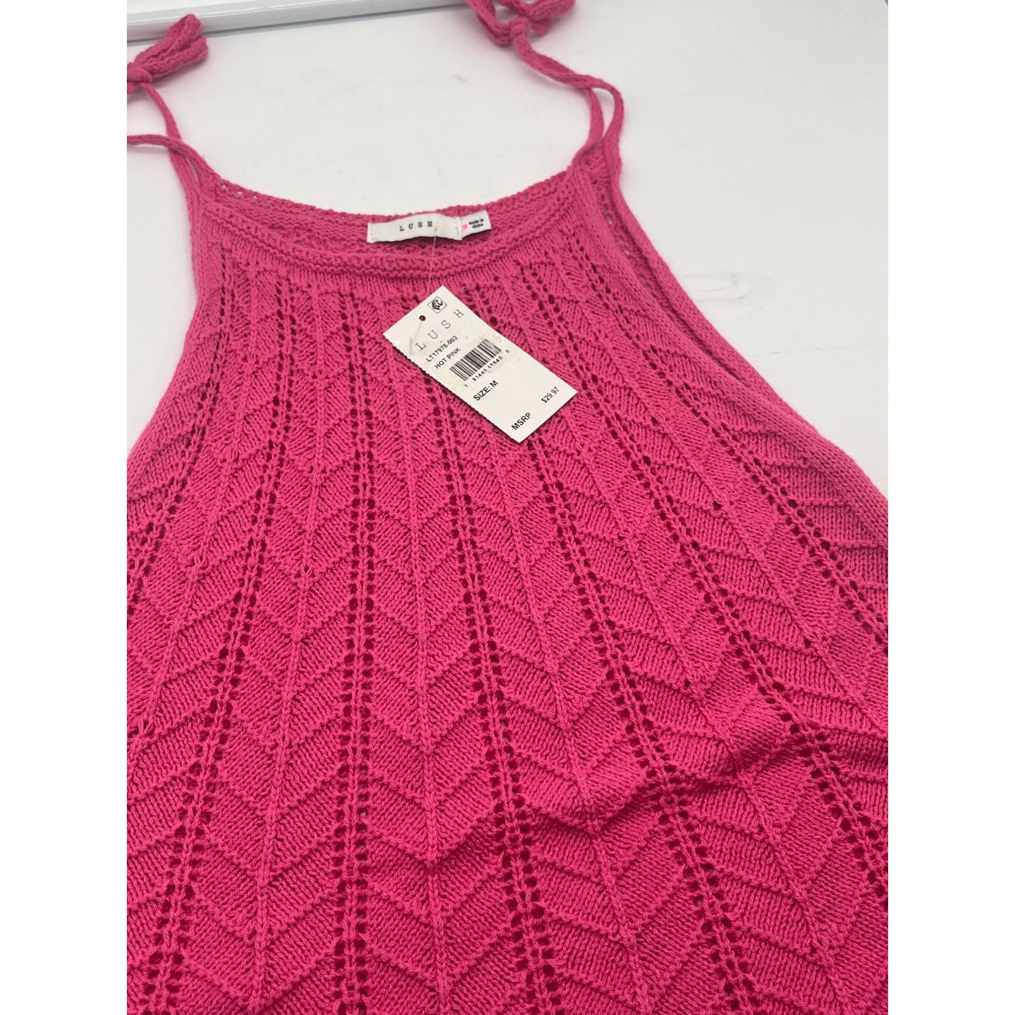Other LUSH Crochet Knit Sweater Tank Top In Hot Pink, Sz. M Size M / US 6-8 / IT 42-44 - 10 Thumbnail