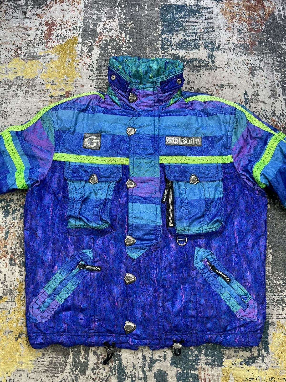 Goldwin Vtg 90s Goldwin Multicolor Abstract Ski Jacket Size US L / EU 52-54 / 3 - 8 Thumbnail