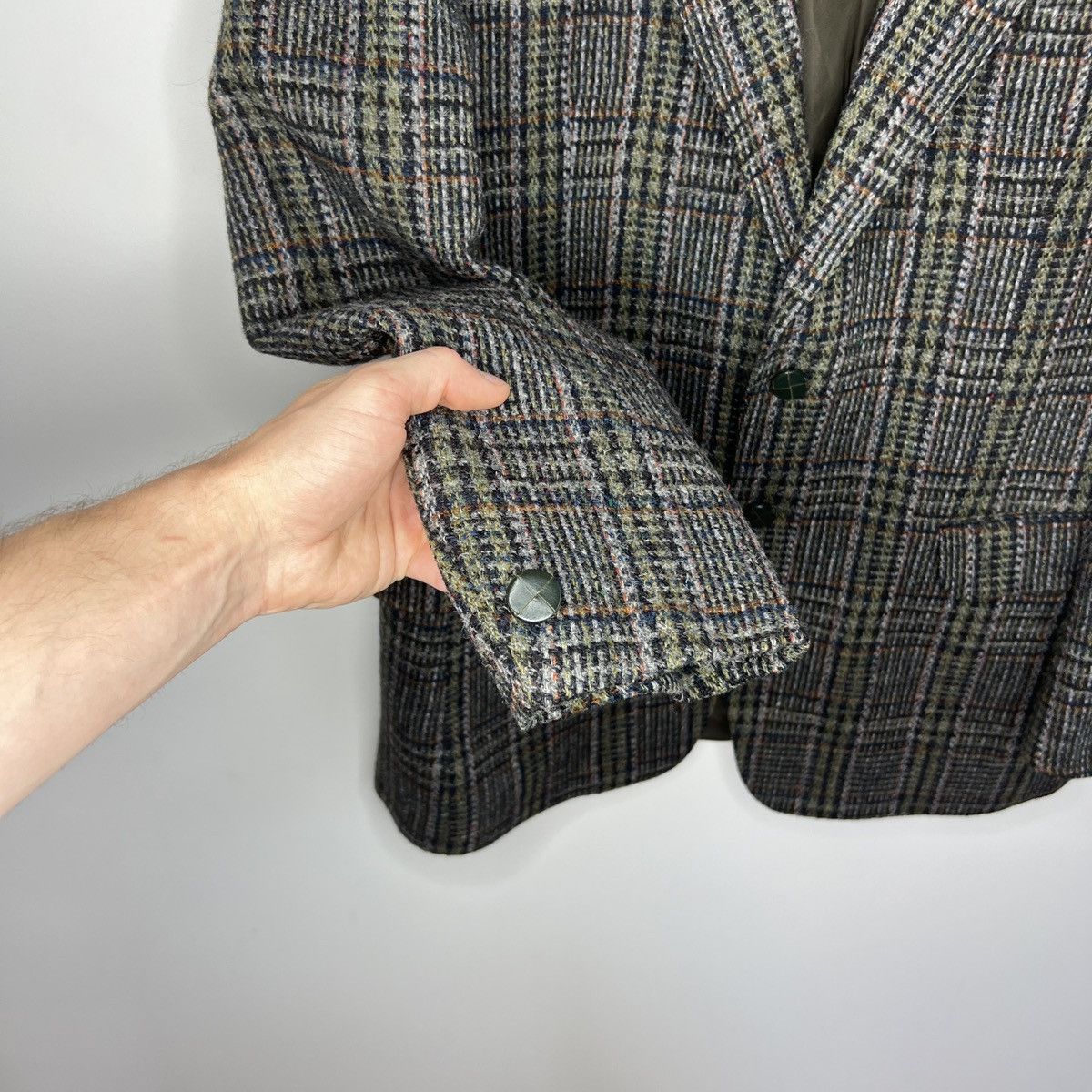 Harris Tweed Vtg Harris Tweed Grey Green Coat WOOL Jacket Blazer 40 R Size 40R - 6 Thumbnail