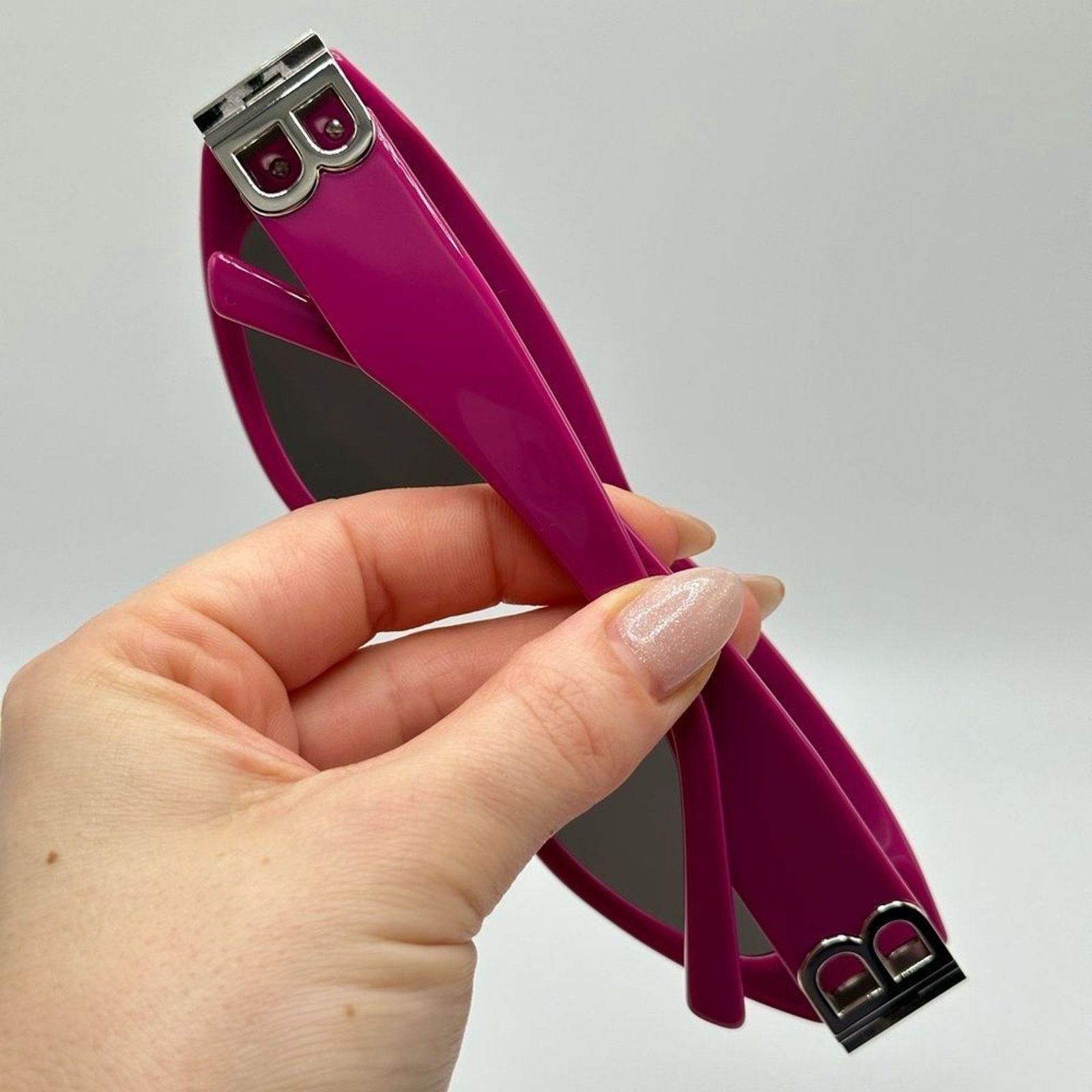 Balenciaga NEW BALENCIAGA BB0095S 017 Fuchsia/Silver/Grey Sunglasses Size ONE SIZE - 8 Thumbnail