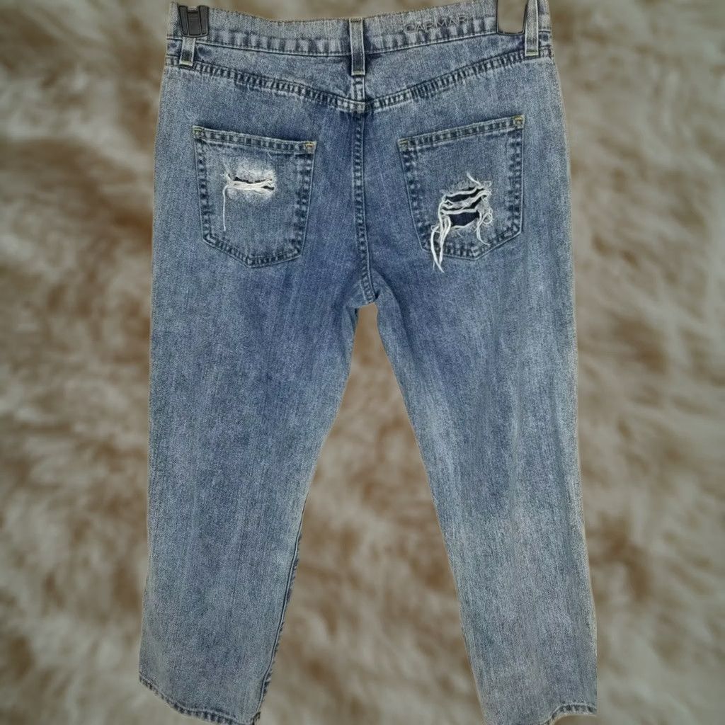 Vintage CARMAR Womens Jeans Blue 27 Ripped Straight Cotton USA Denim, Size 27, Regular, Blue, Women, Jeans, Straight, USA, Carmar Size 27" / US 4 / IT 40 - 1 Thumbnail