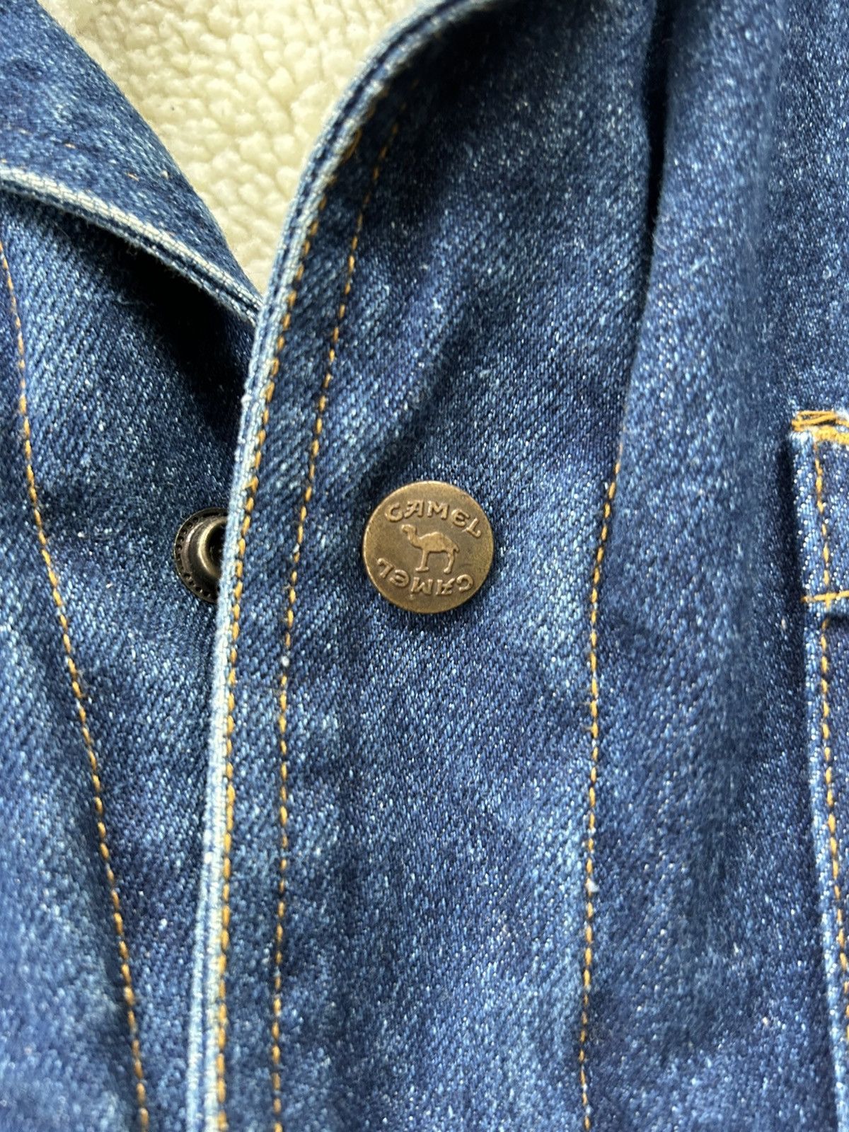 Camel vintage camel blue denim sherpa lined jacket Size US L / EU 52-54 / 3 - 6 Thumbnail